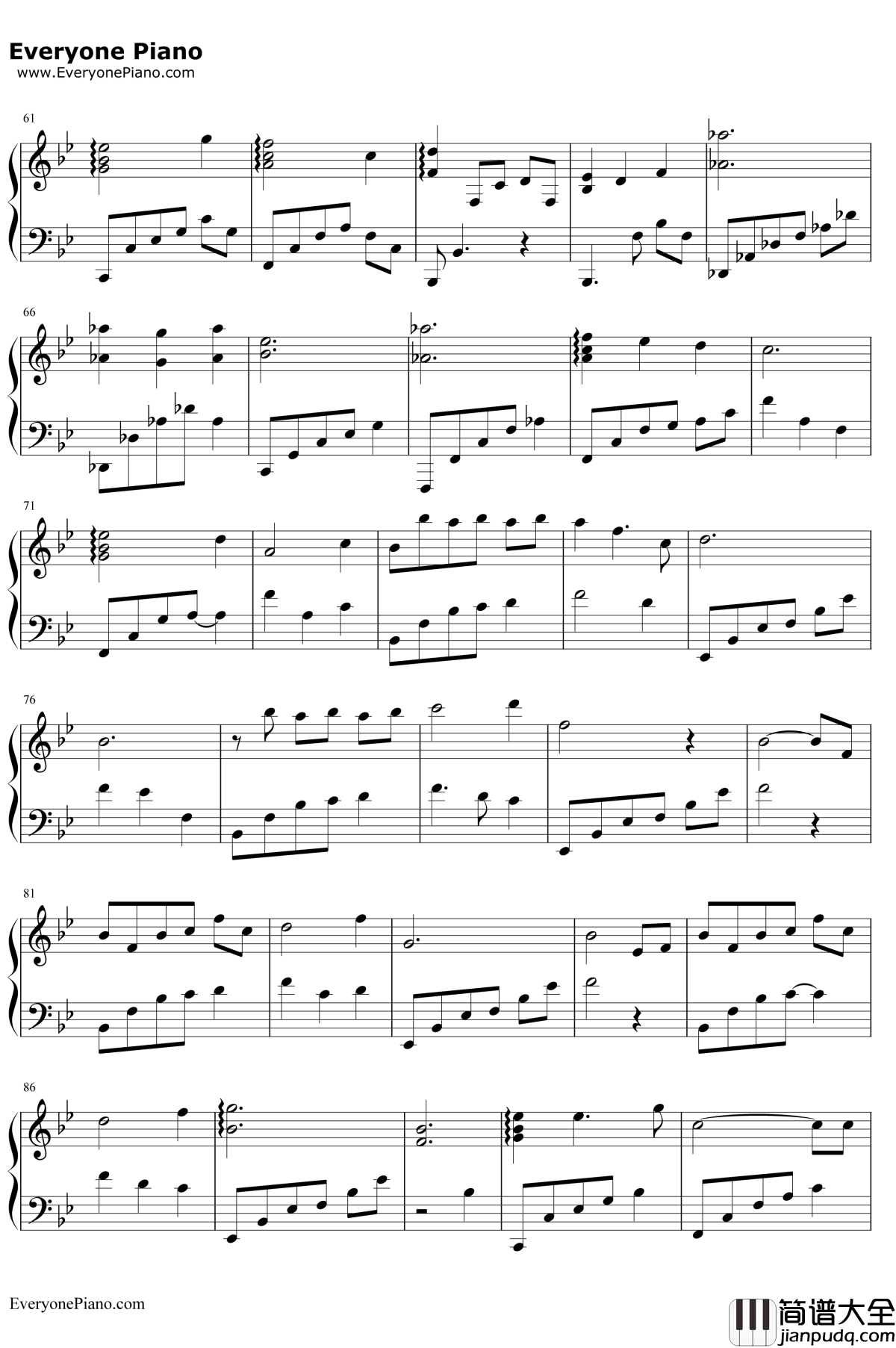 左耳钢琴谱_赵薇_左耳同名主题曲