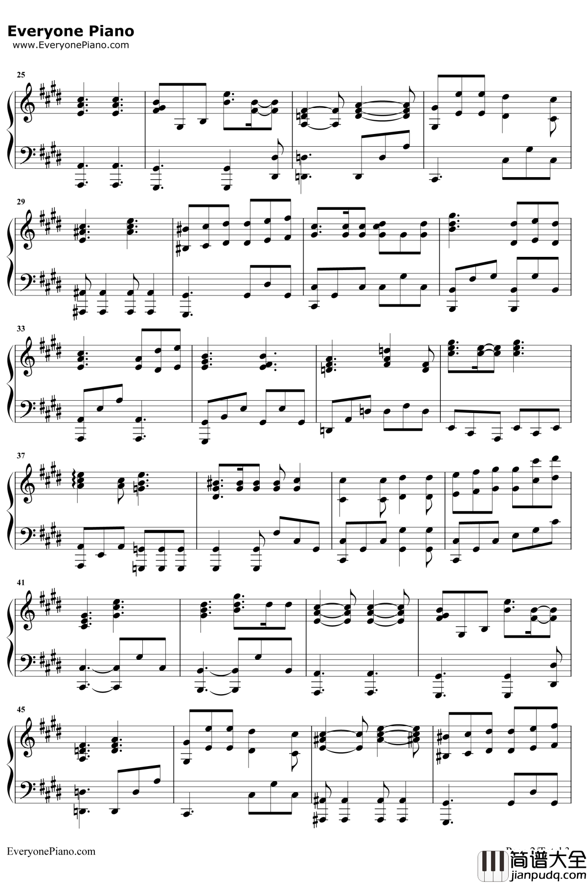 _慢慢_钢琴谱_王乃恩张学友_中国好声音王乃恩