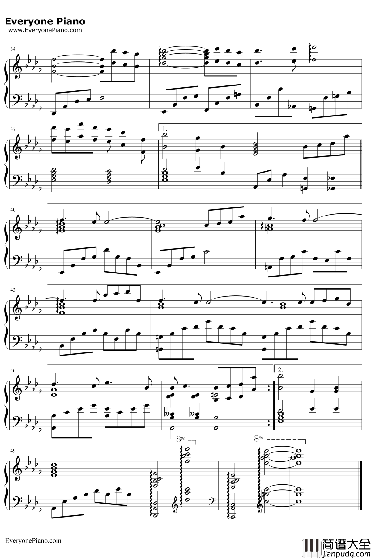 Nostalgia钢琴谱__久石让_乡愁