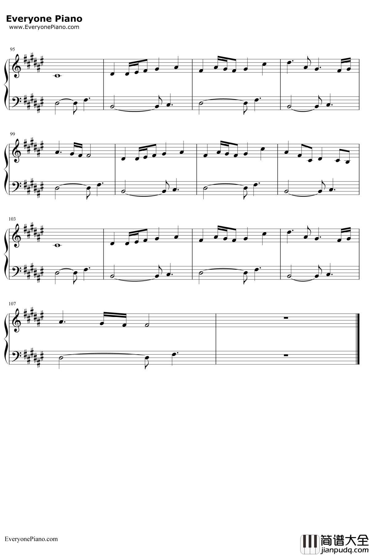 打上花火钢琴谱_DAOKO米津玄师_升起的烟花从下面看还是从侧面看主题曲