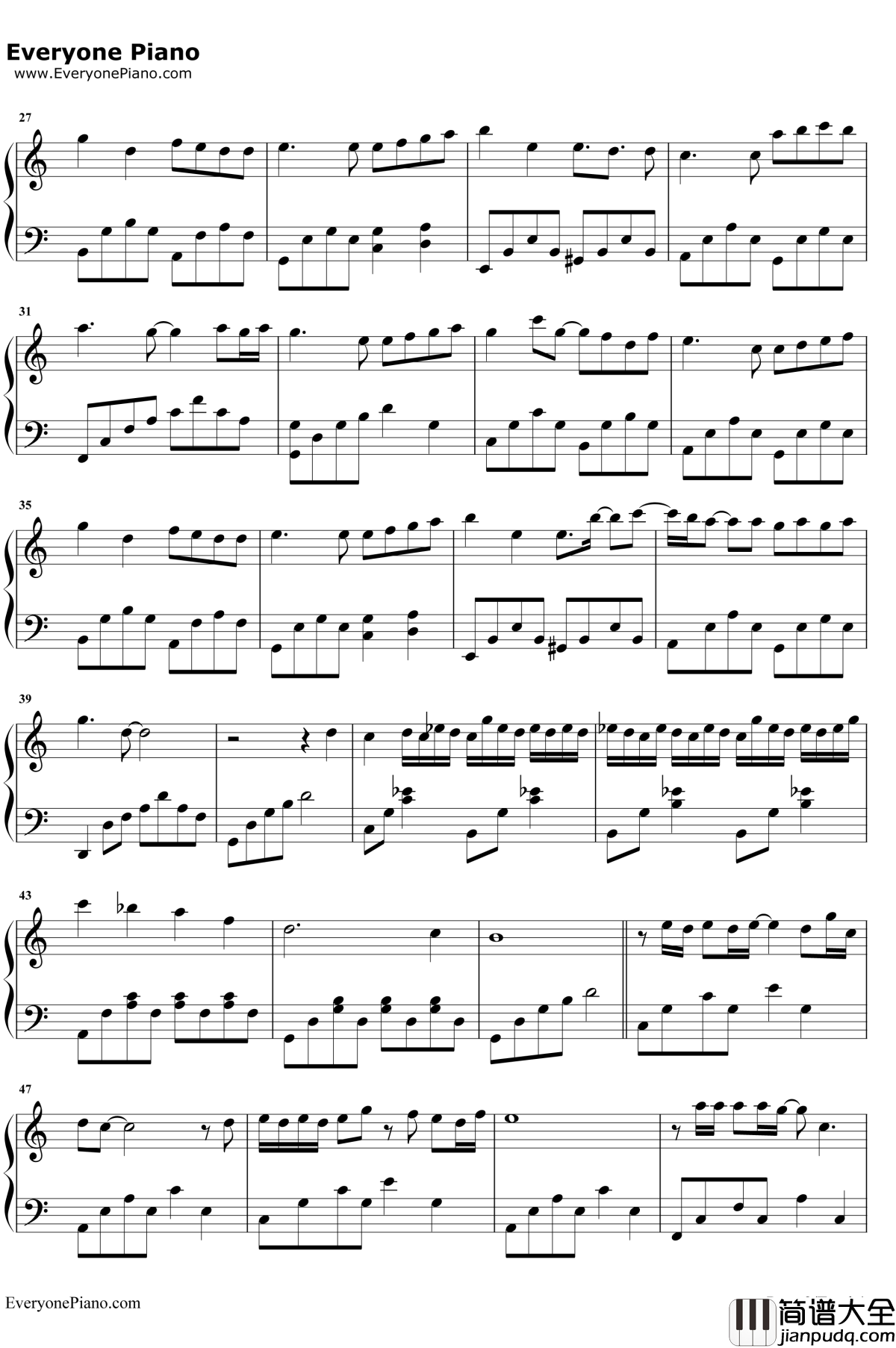 成全钢琴谱__林宥嘉