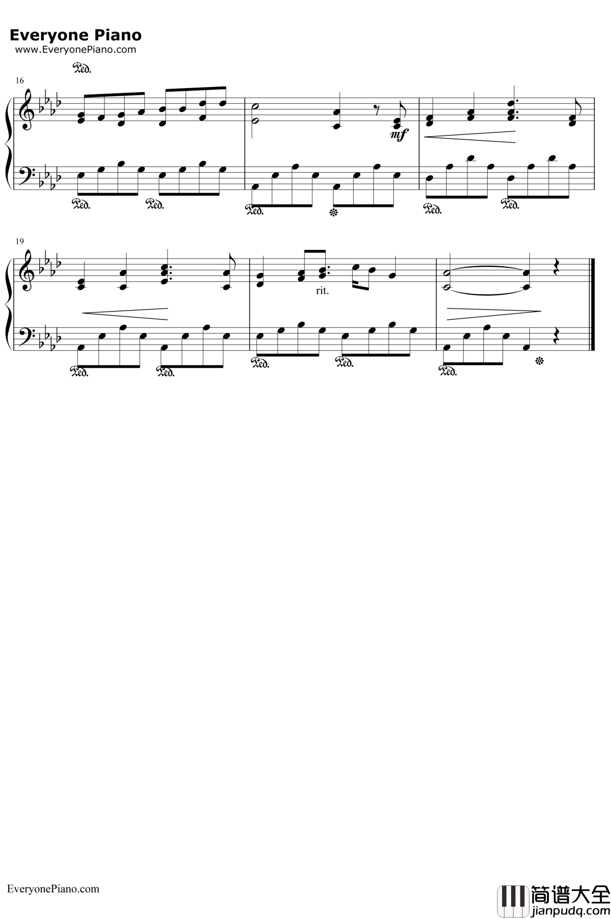 珍重再见钢琴谱__李翊君