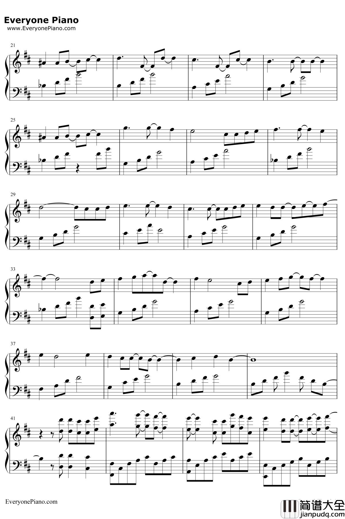 放弃爱你钢琴谱__胡文婧