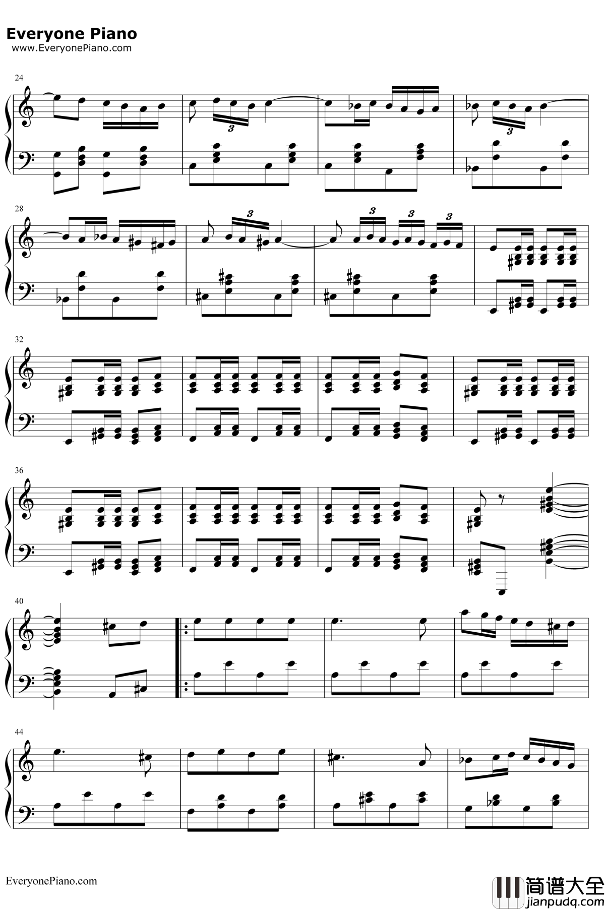 西班牙斗牛曲钢琴谱_未知