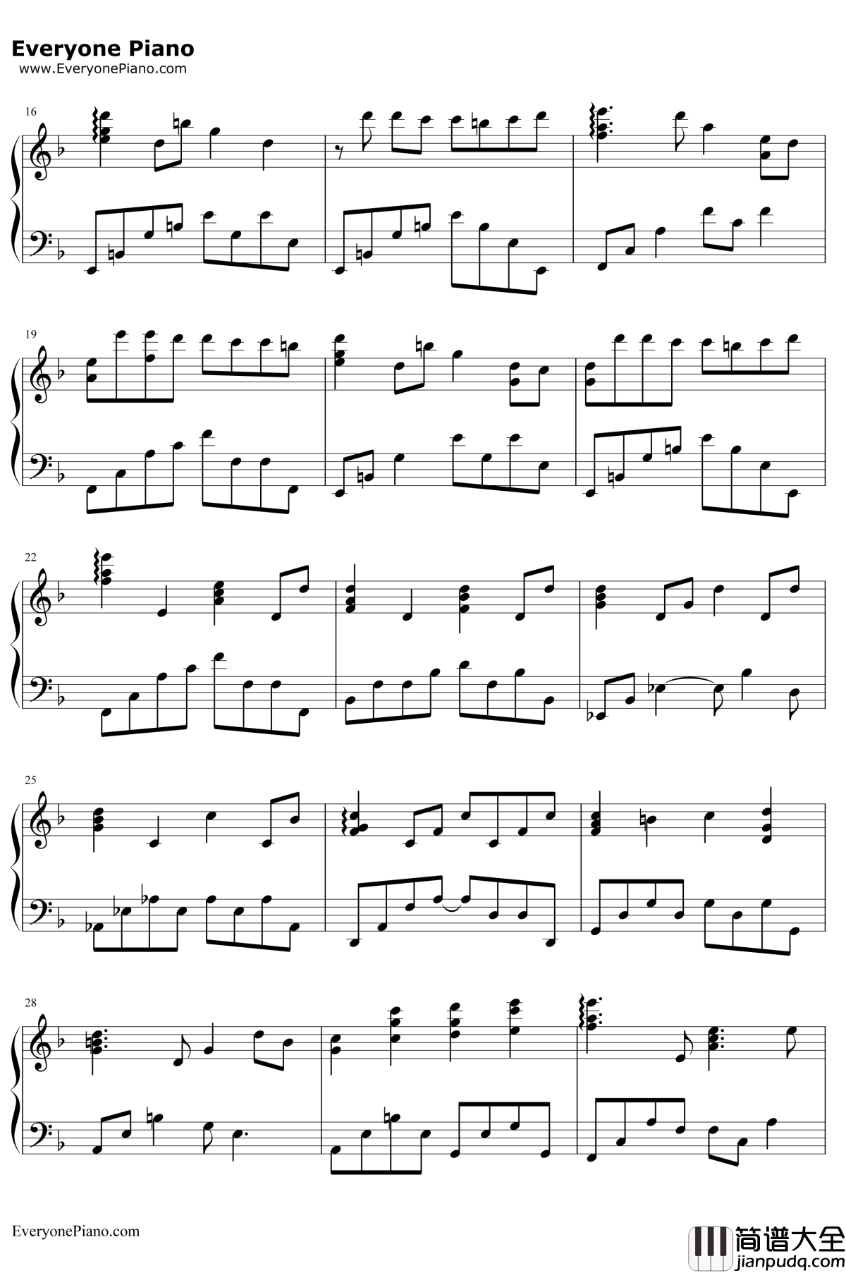 Passing_By（擦身而过）钢琴谱__李闰珉