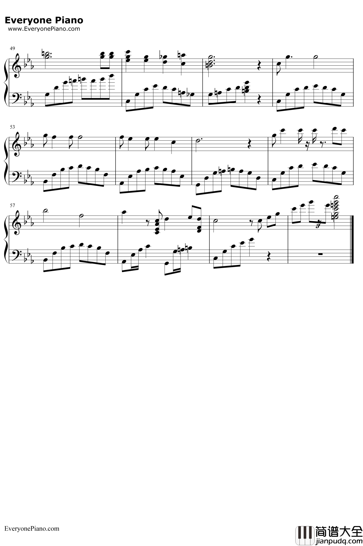 一生有意义钢琴谱_罗文甄妮_射雕英雄传之东邪西毒主题曲