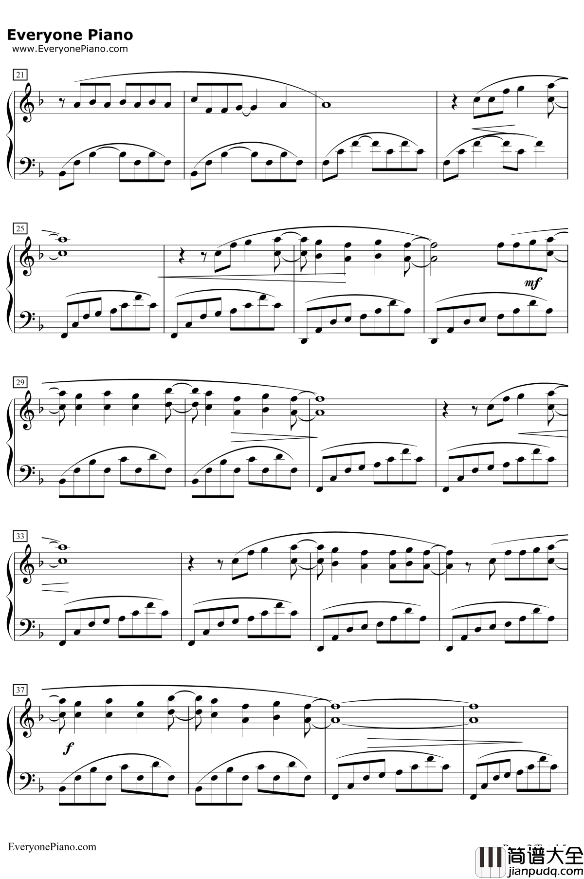 Just_the_Way_You_Are钢琴谱_BrunoMars