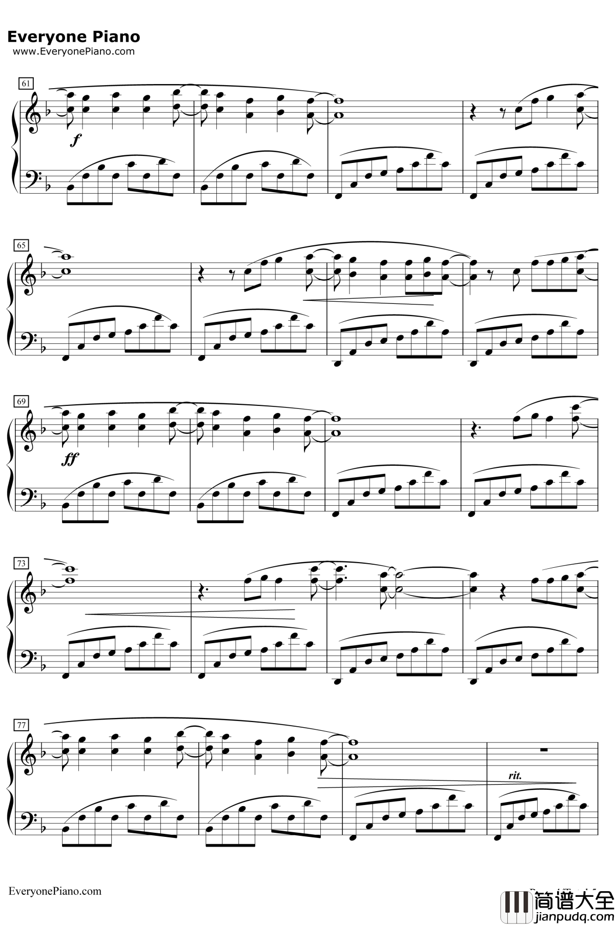 Just_the_Way_You_Are钢琴谱_BrunoMars