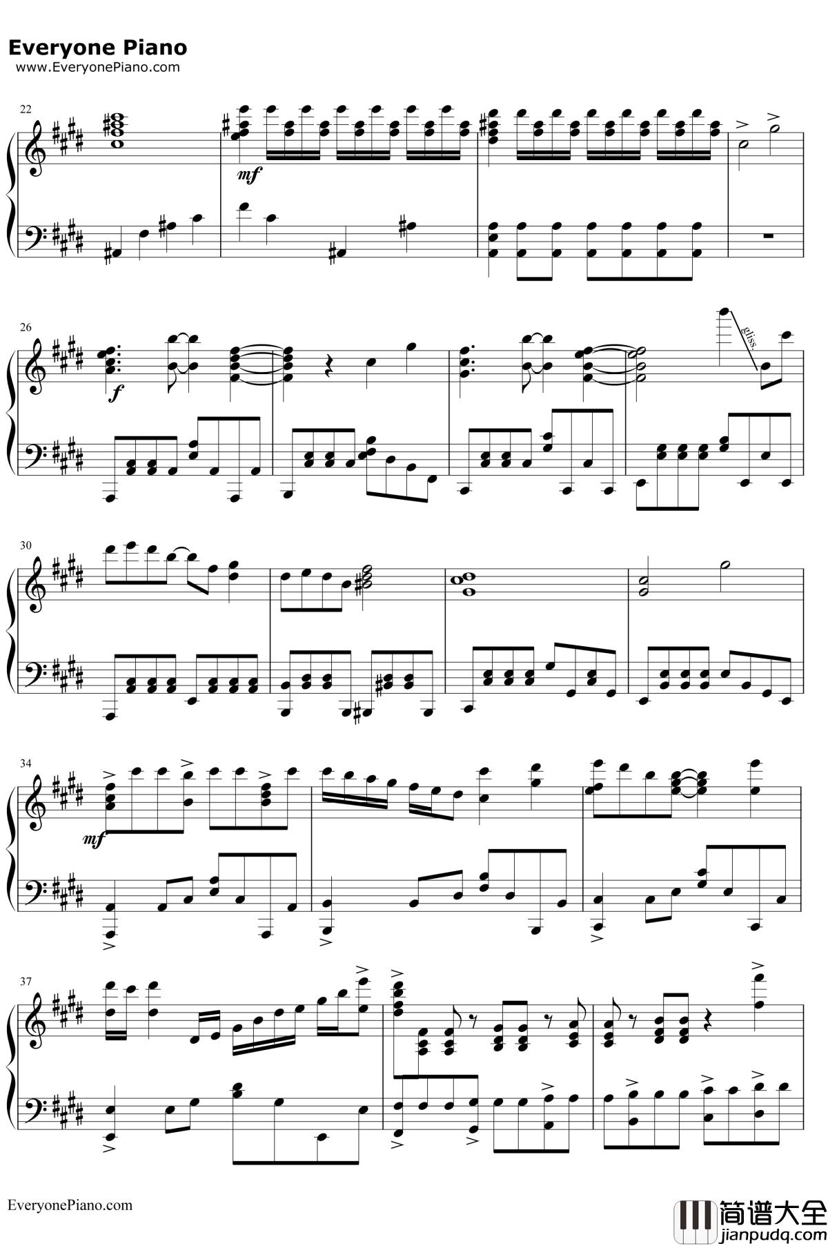 HYDRA钢琴谱_MYTH&ROID_OVERLORDⅡ片尾曲