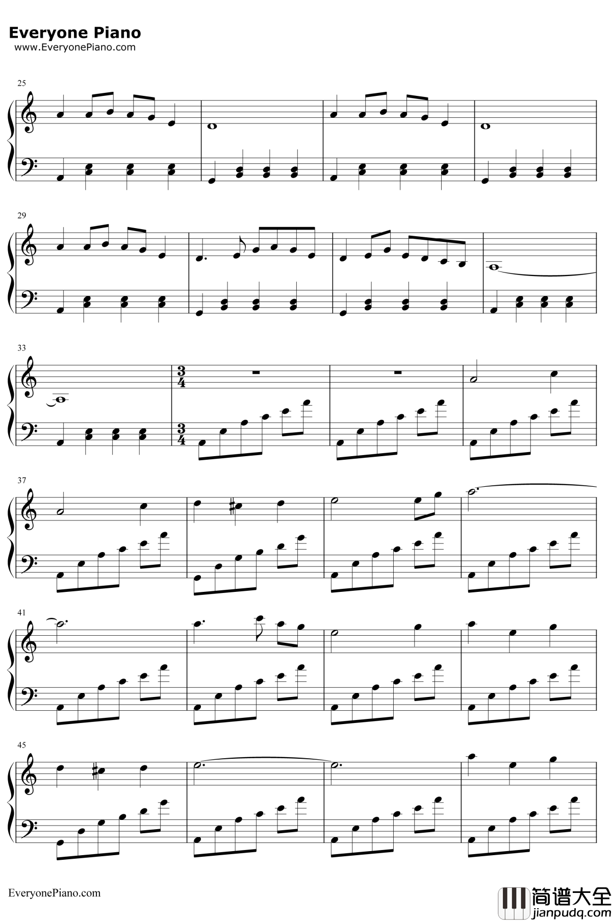 花儿与少年钢琴谱__中国国家交响乐团