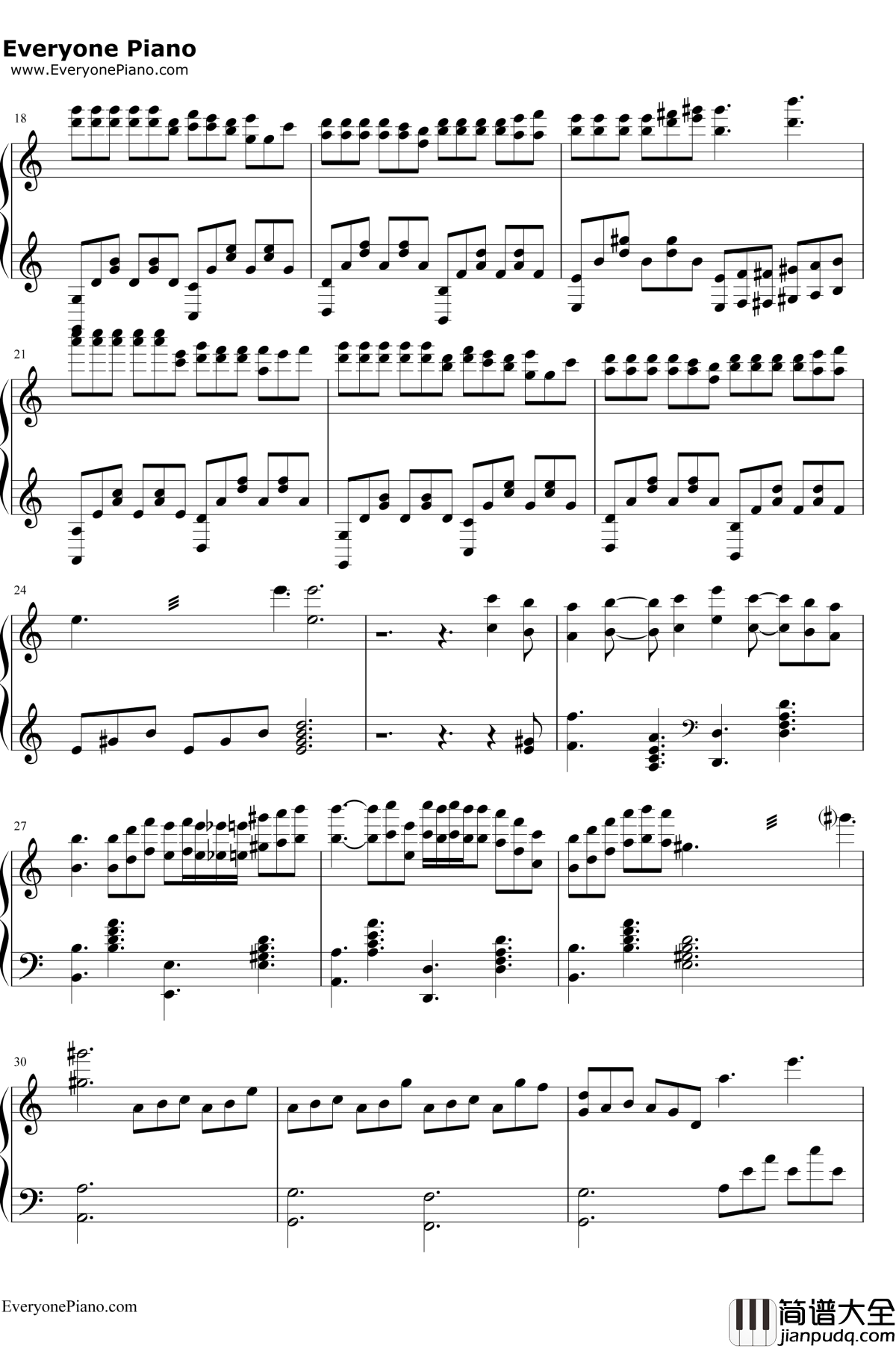 边走边爱钢琴谱__谢霆锋