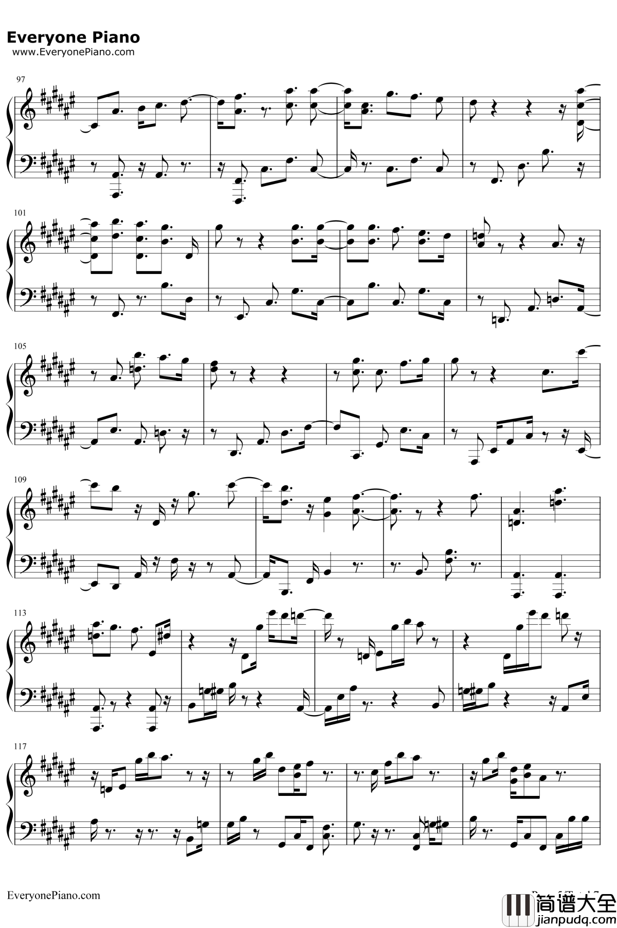 Summer_Rain钢琴谱_GFriend