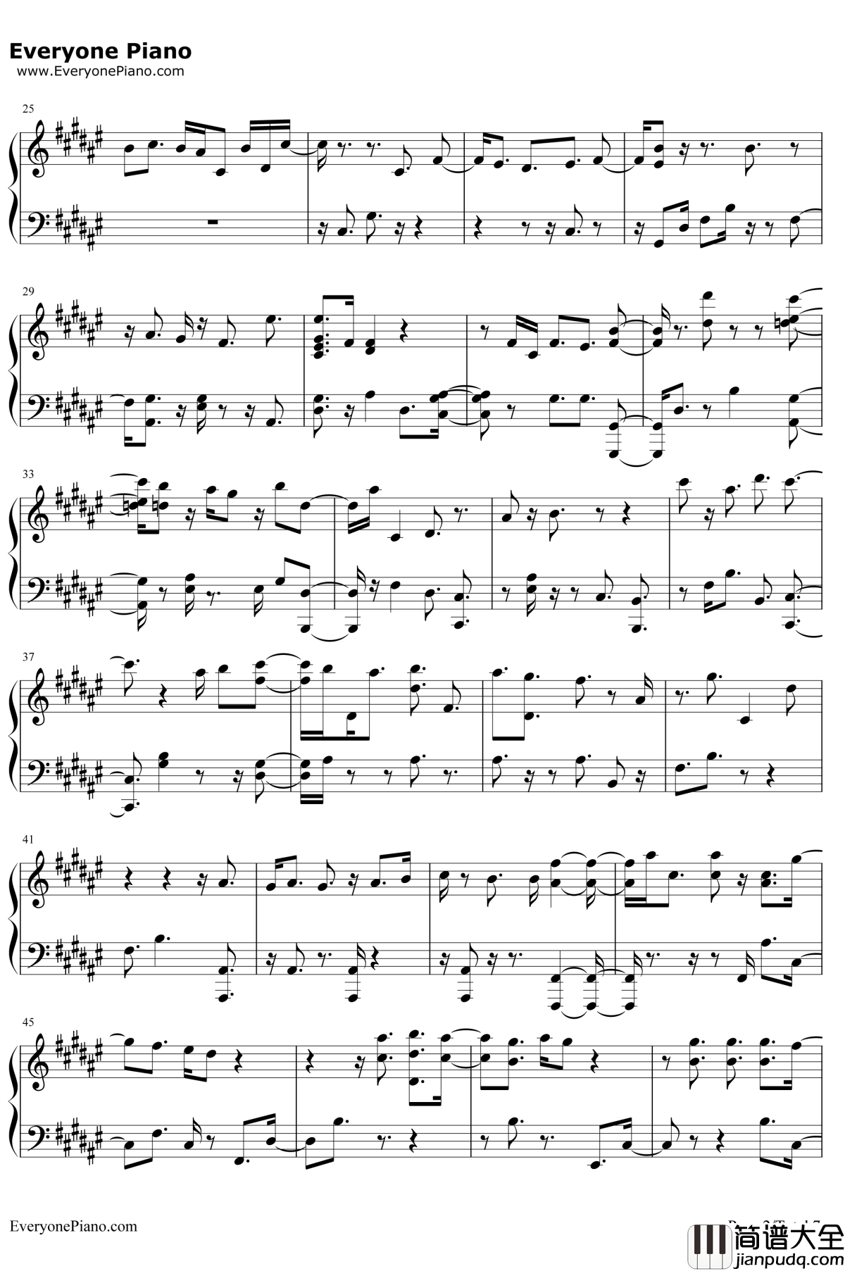 Summer_Rain钢琴谱_GFriend