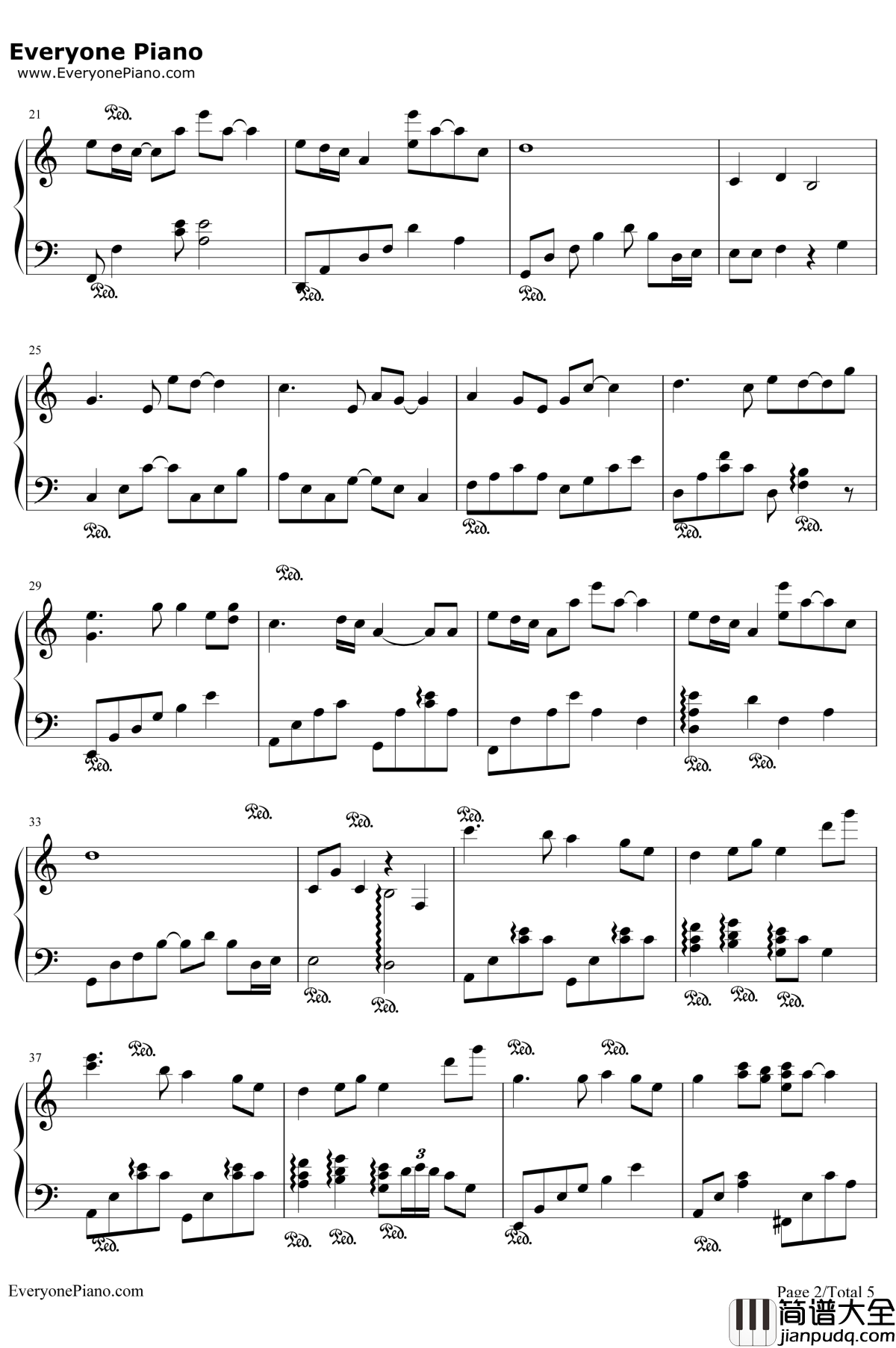 爱情钢琴谱_莫文蔚