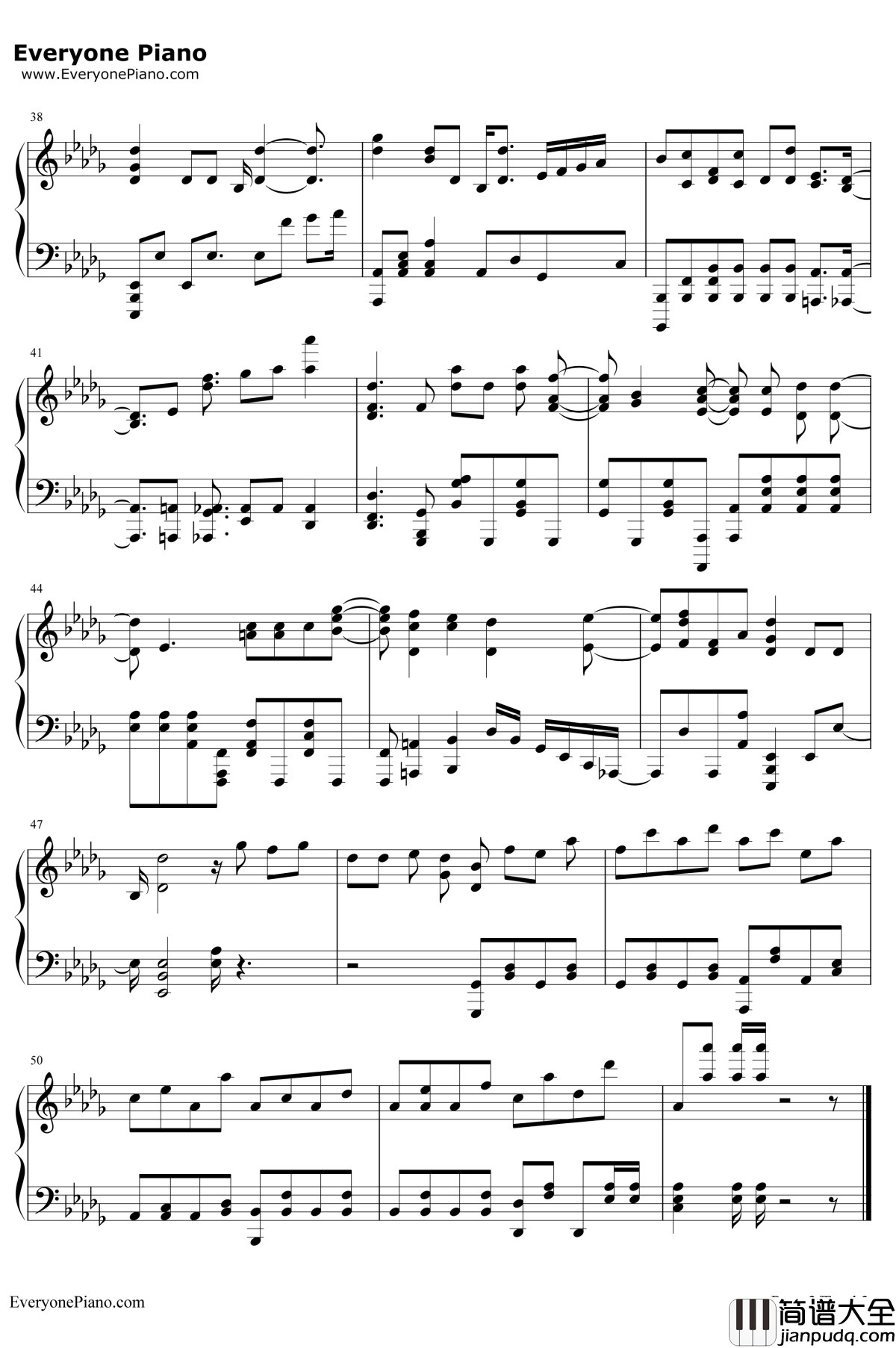 蒼い炎钢琴谱_ITOWOKASHI