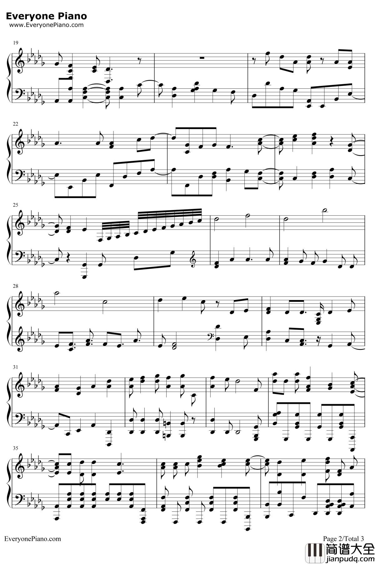 蒼い炎钢琴谱_ITOWOKASHI