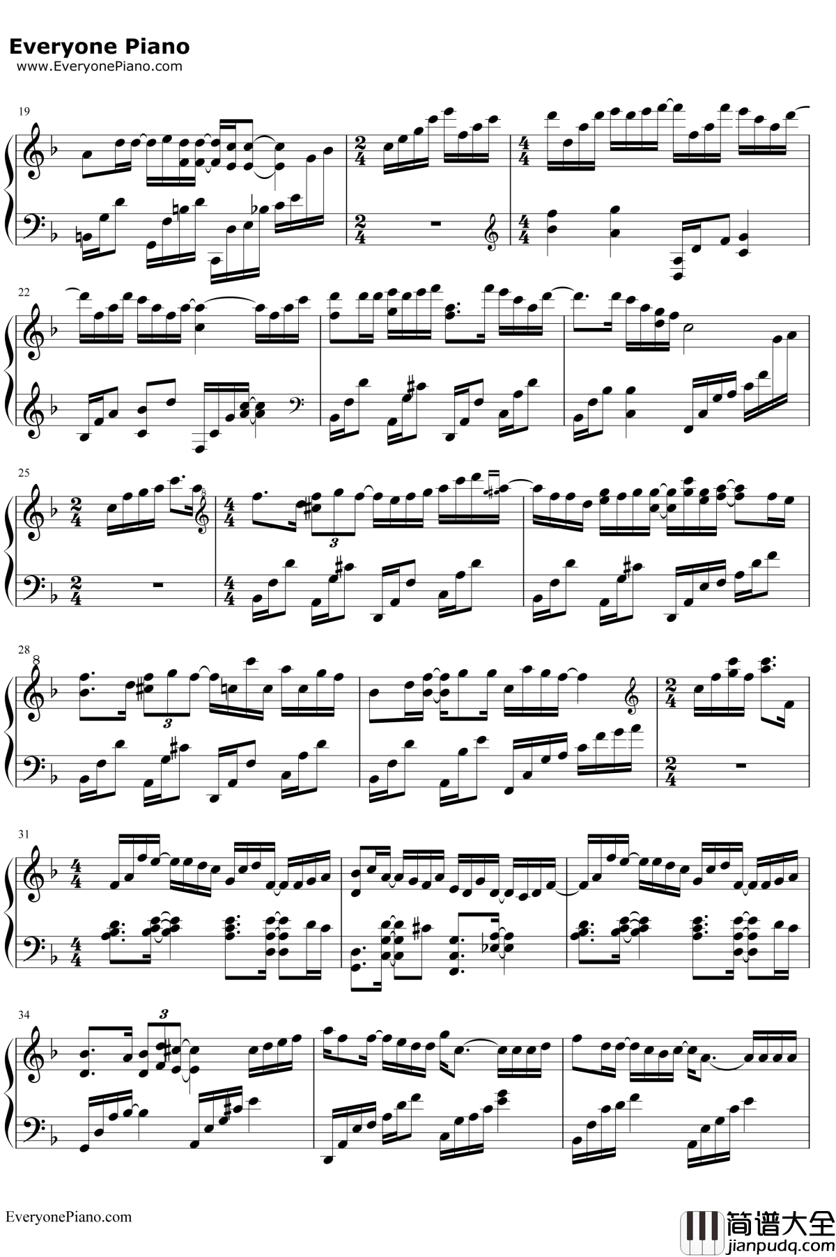 夜空的彼岸_钢琴谱_加羽沢美浓