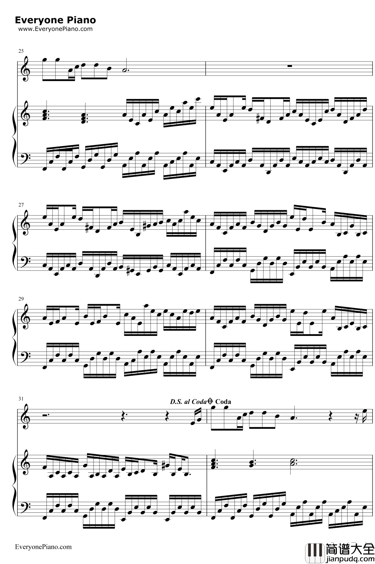 暗涌钢琴谱_王菲