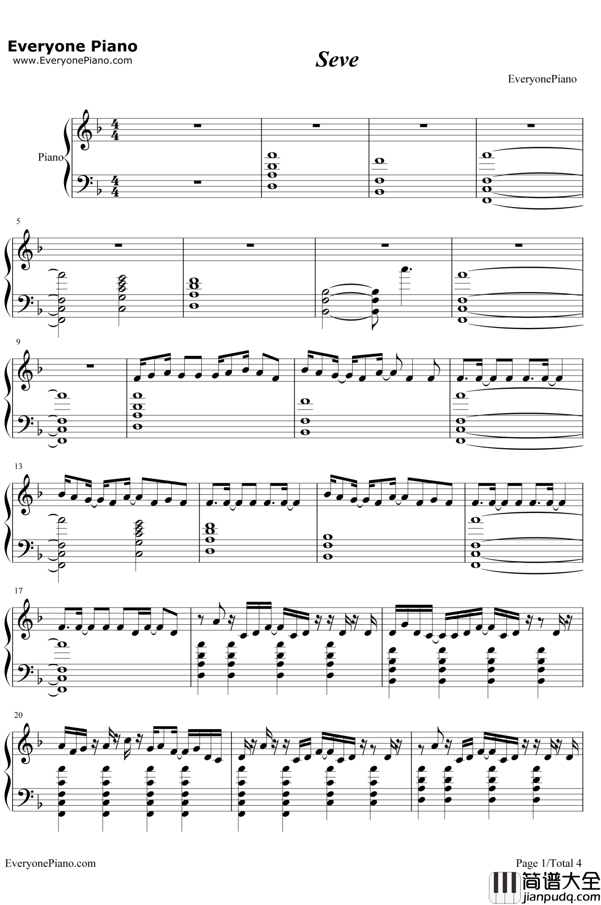 Seve钢琴谱_Tez_Cadey