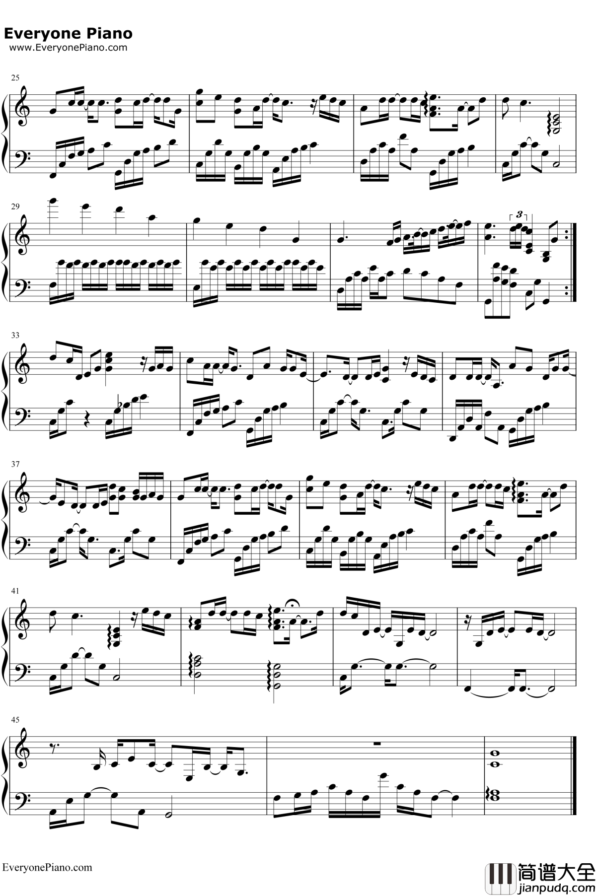 骄傲钢琴谱_王源