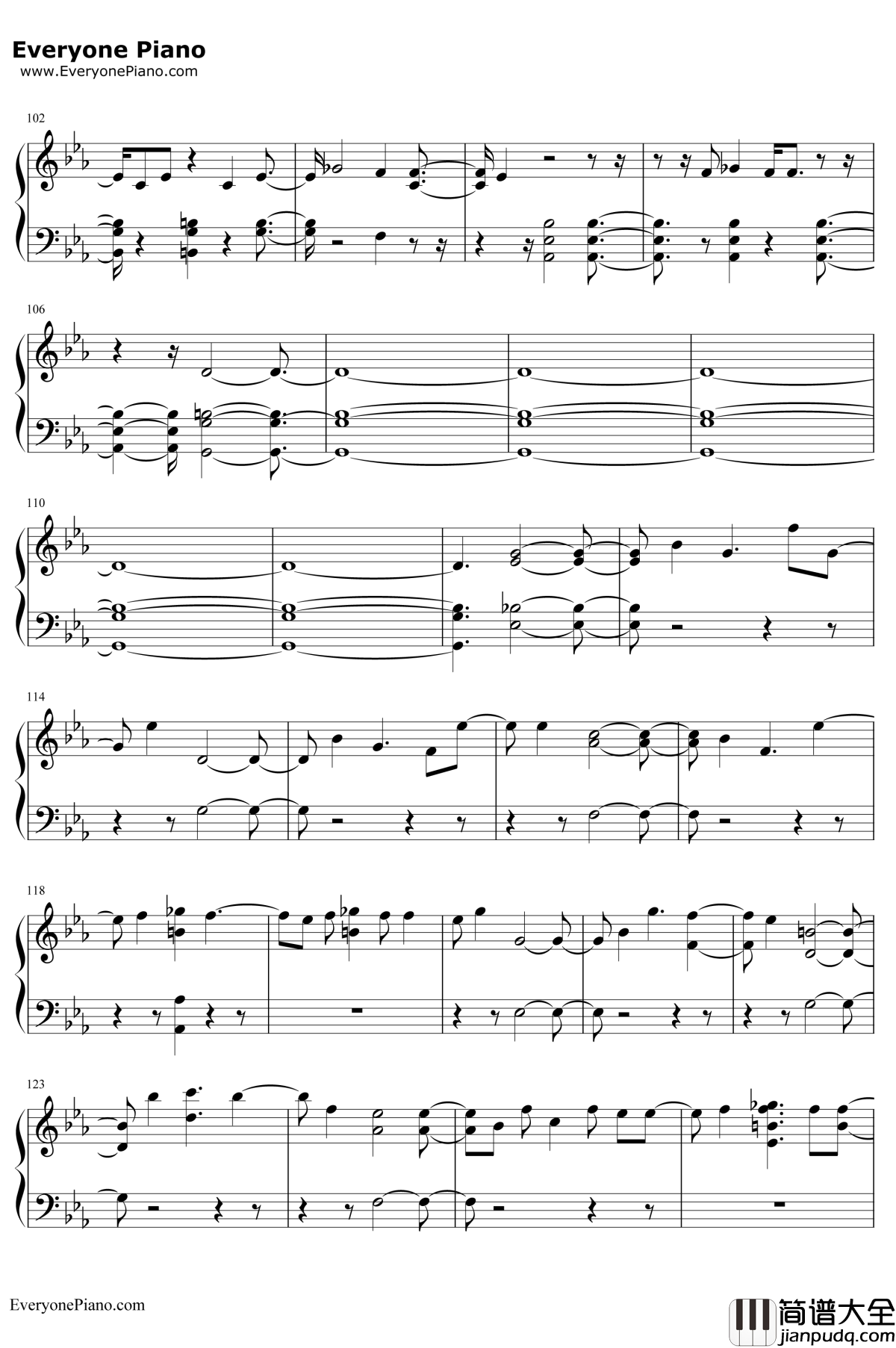 Universe钢琴谱_EXO