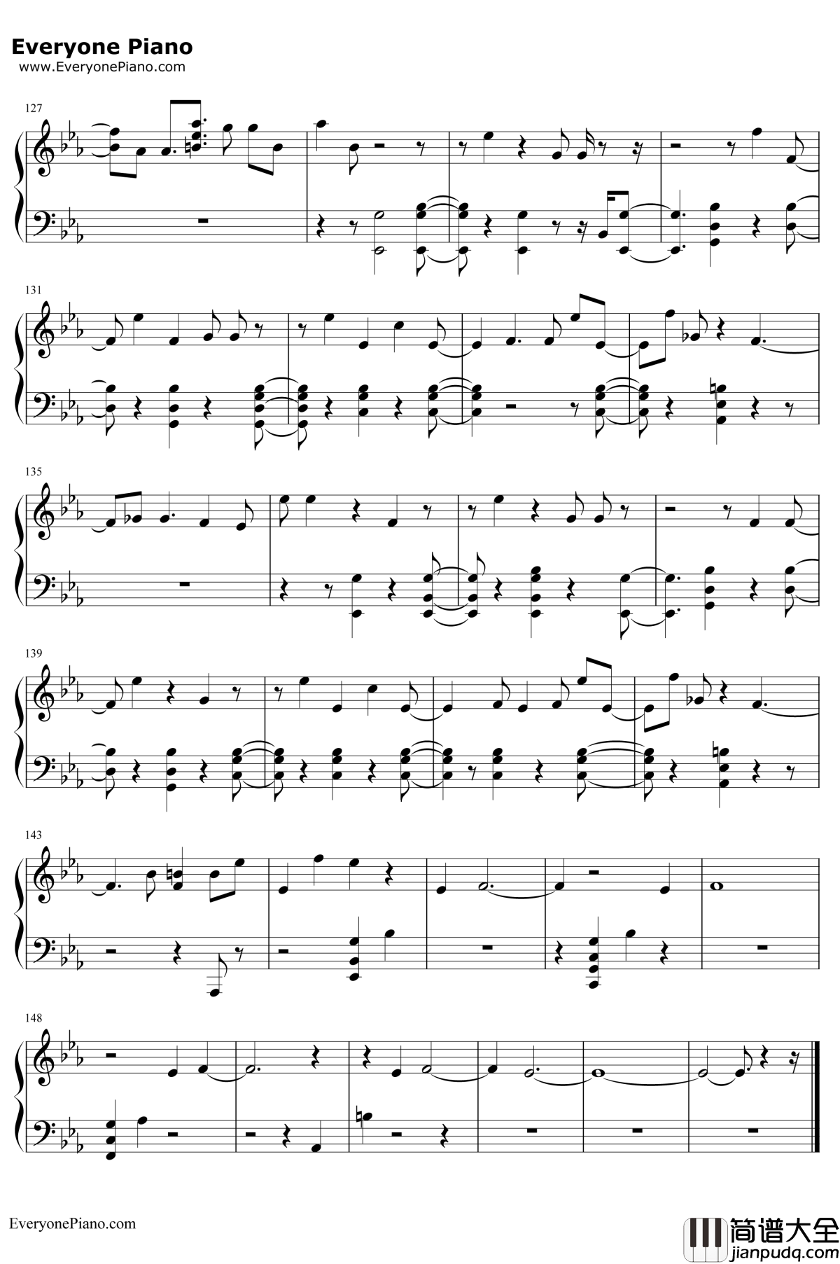 Universe钢琴谱_EXO