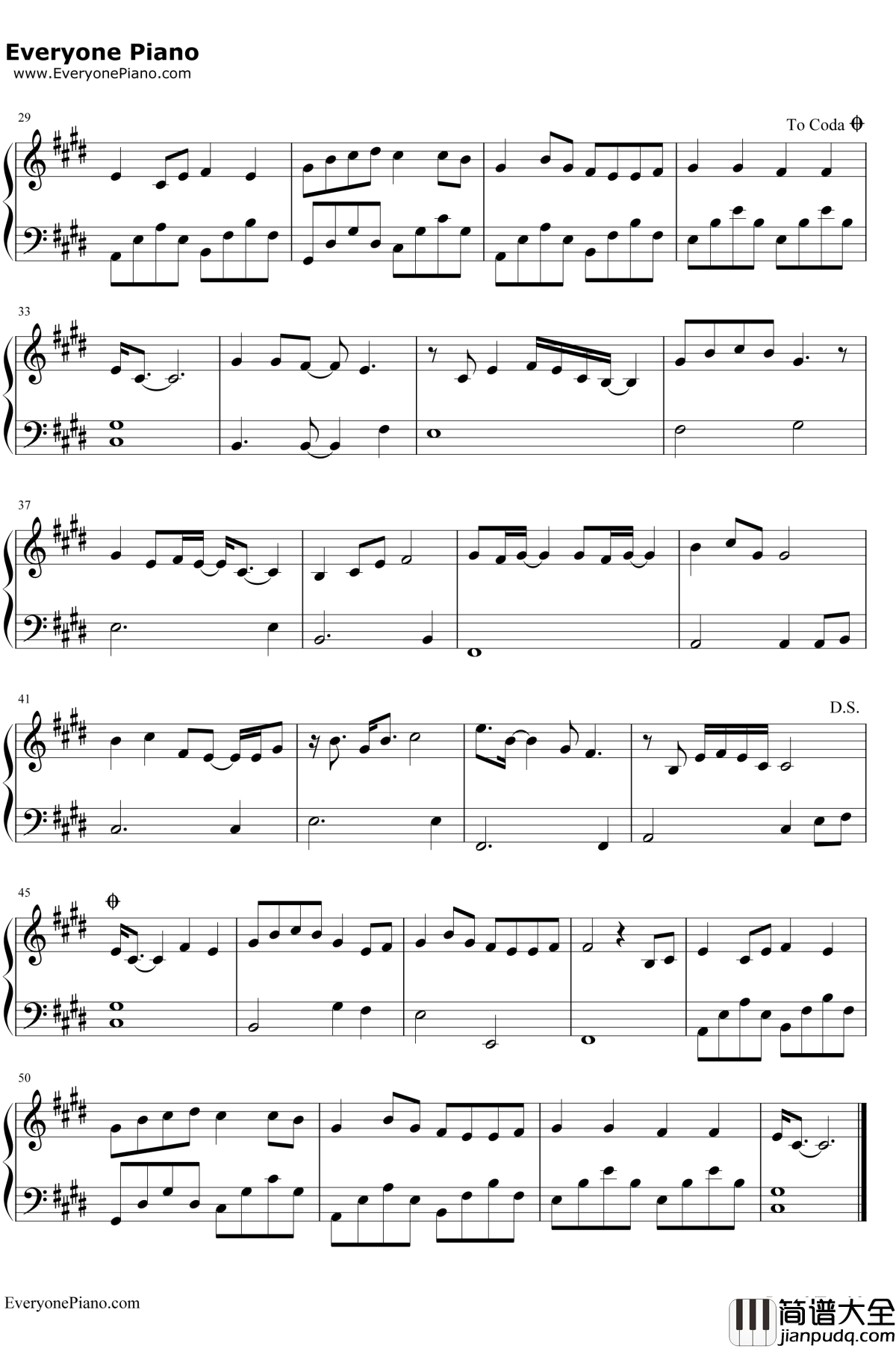 缘分一道桥钢琴谱_王力宏/谭维维