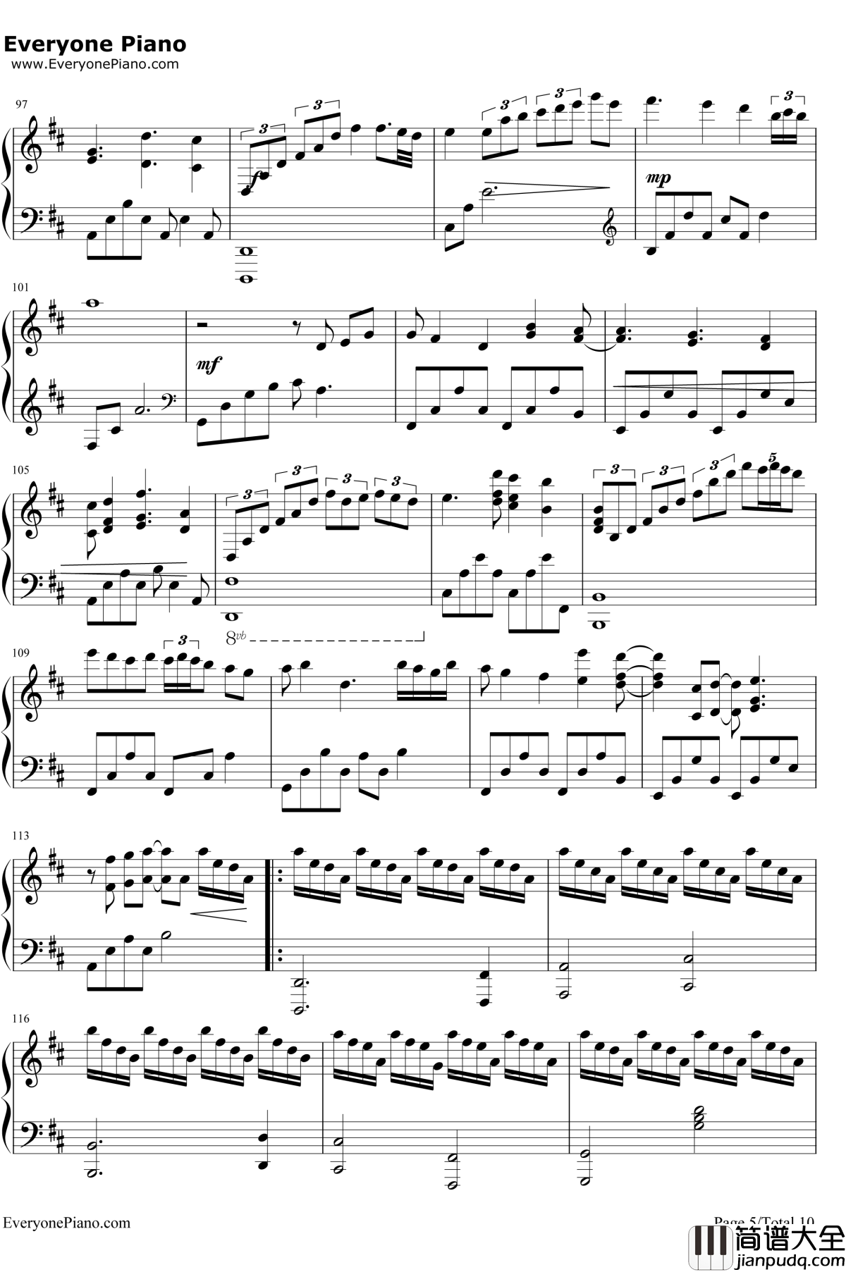 卡农变奏曲钢琴谱_大卫.蓝兹