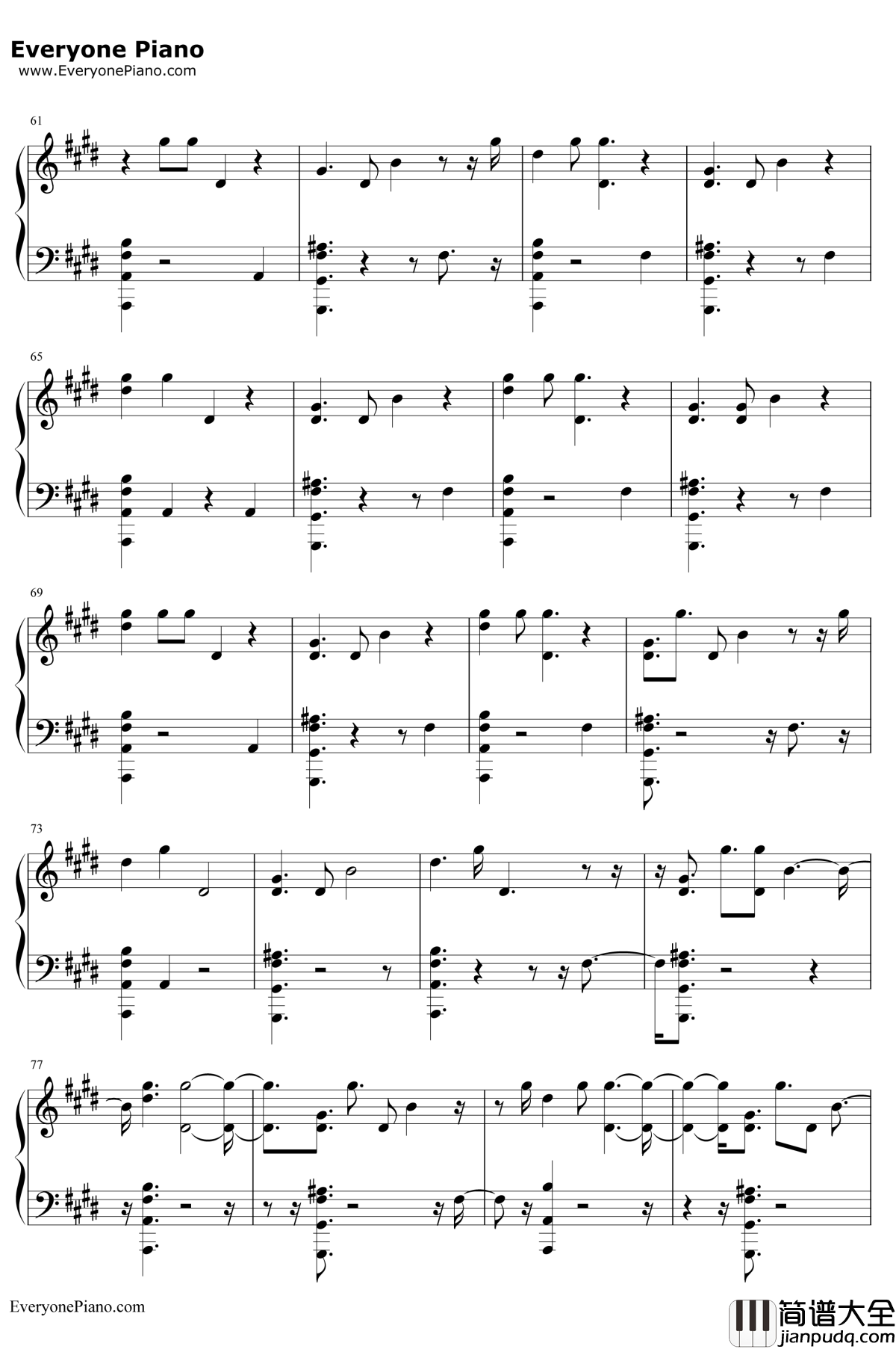 Already_Won钢琴谱_Kehlani