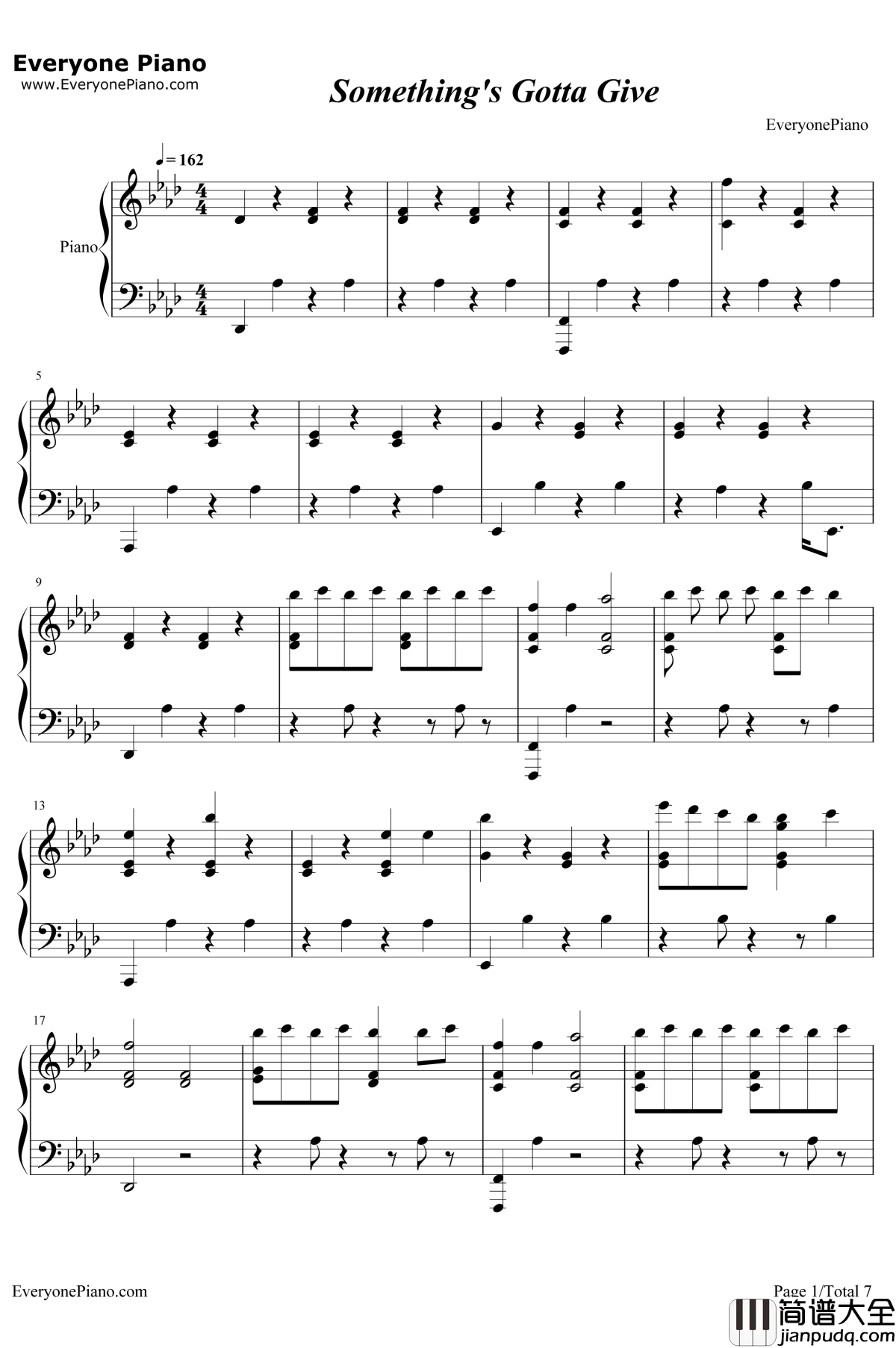 Something's_Gotta_Give钢琴谱_Camila_Cabello