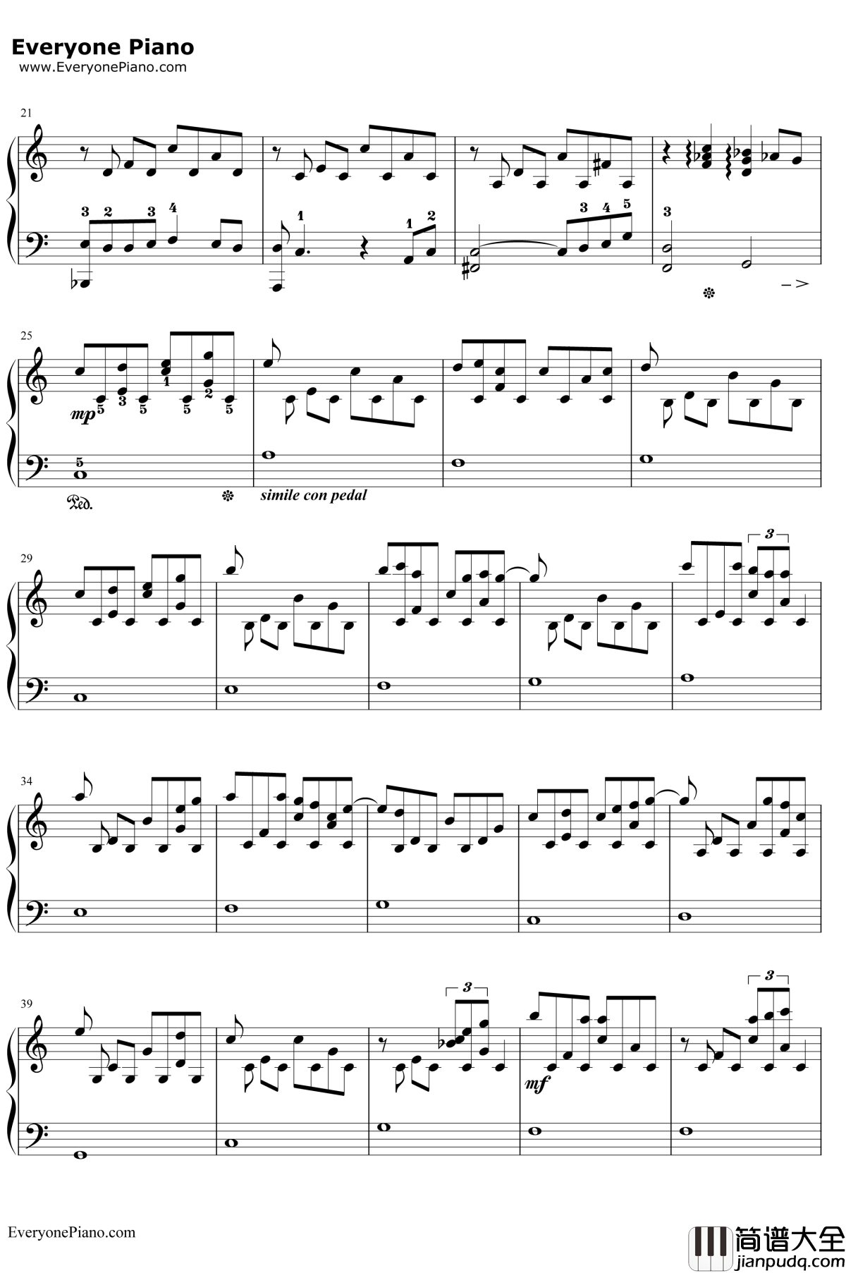 Eyes_On_Me钢琴谱_王菲