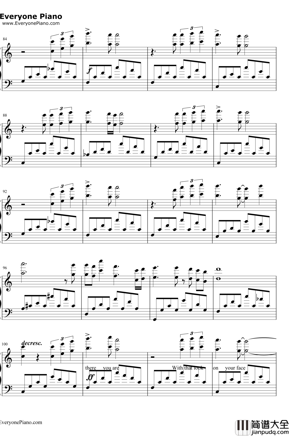 Eyes_On_Me钢琴谱_王菲