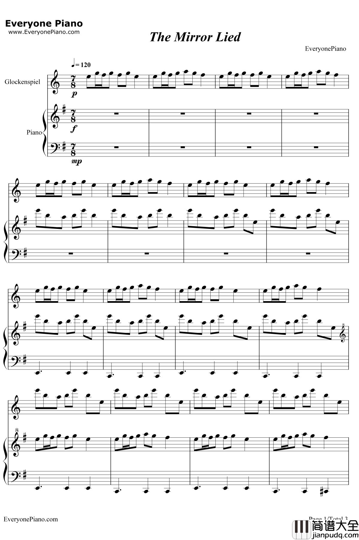 The_Mirror_Lied钢琴谱_Kan_R._Gao