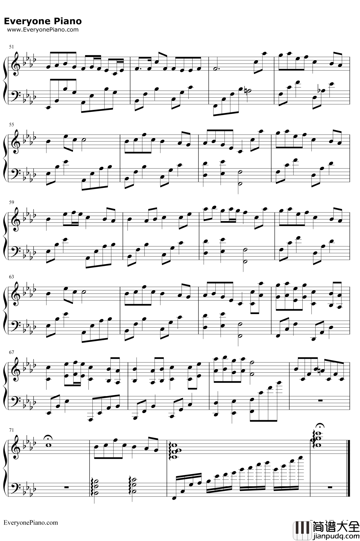 天行九歌钢琴谱_霍尊