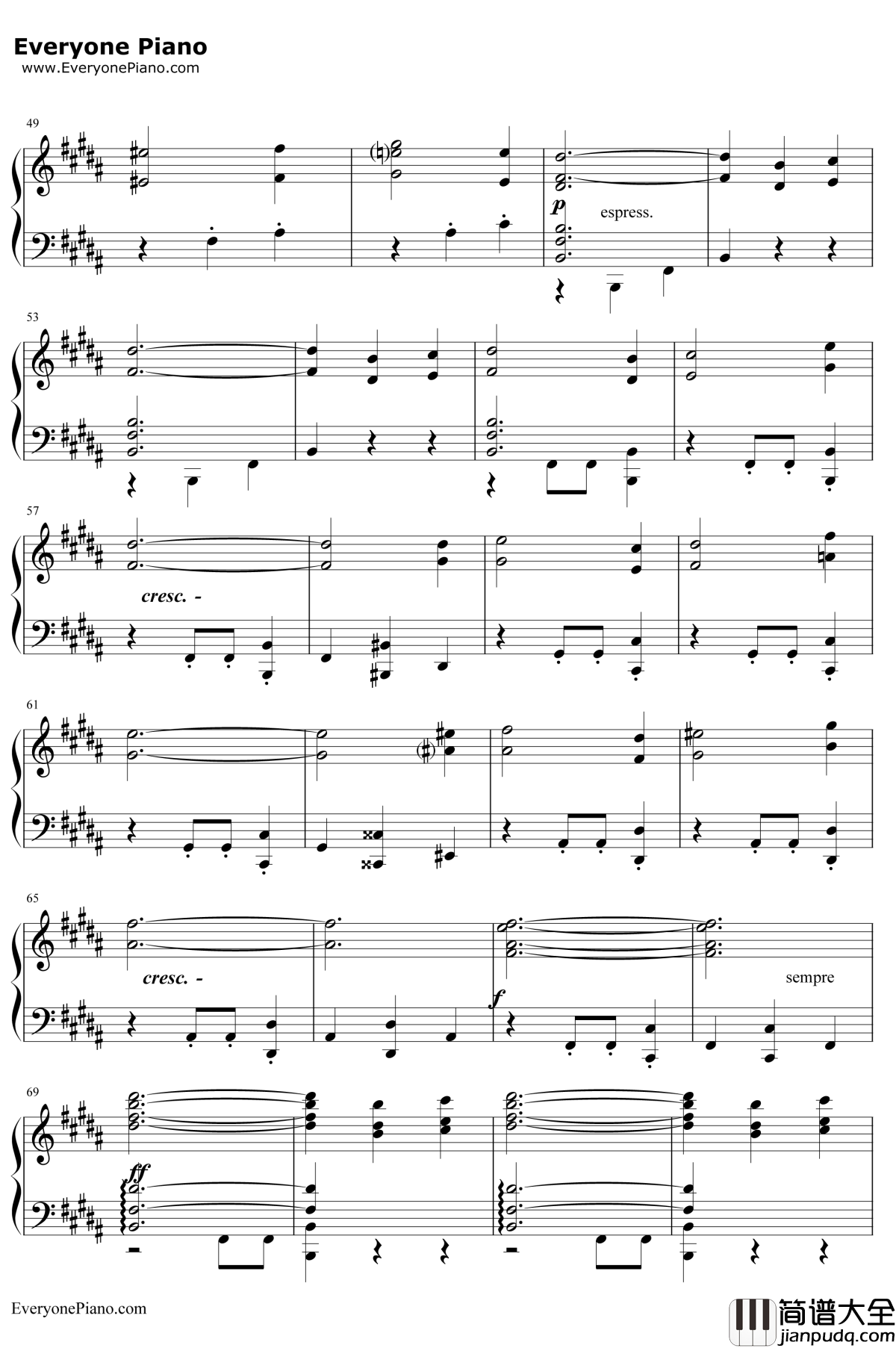 B大调第一钢琴三重奏钢琴谱_勃拉姆斯