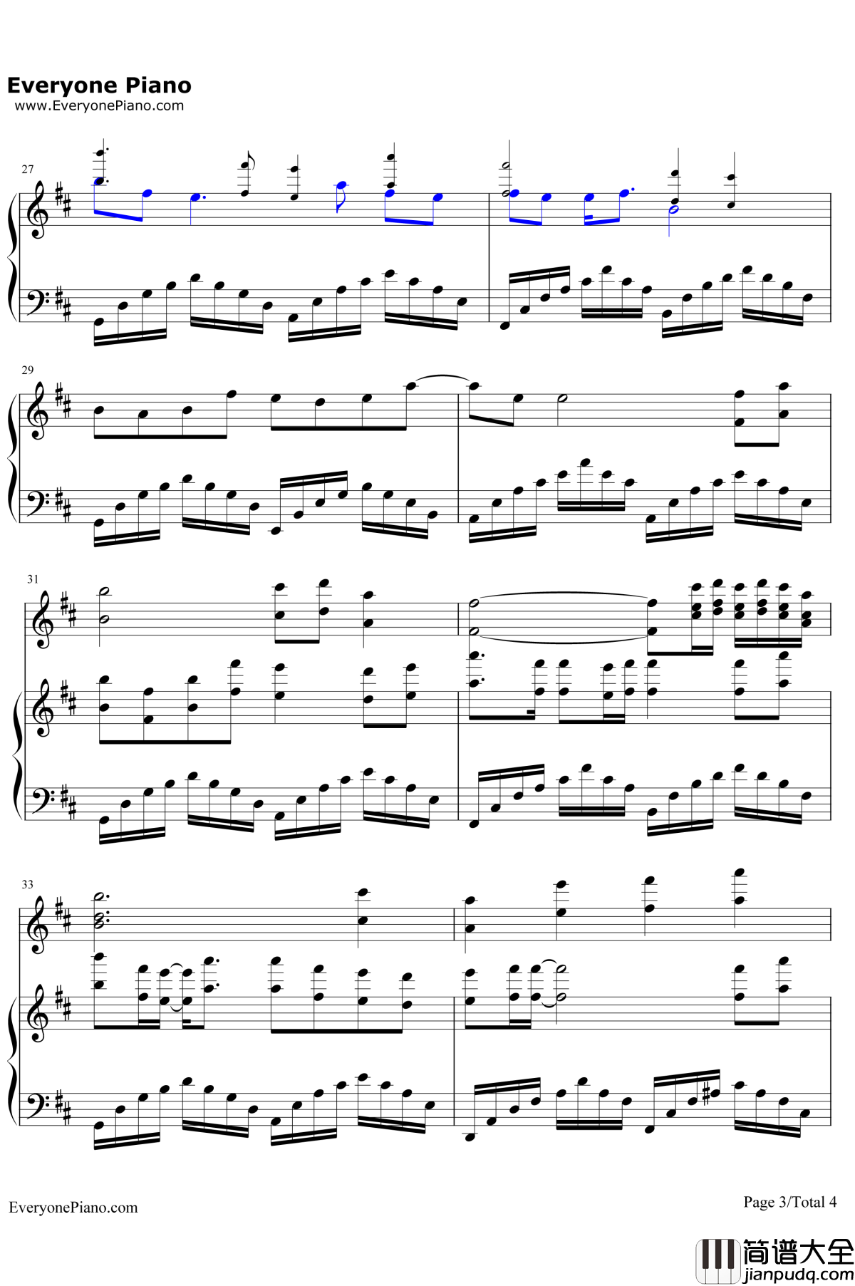 千秋钢琴谱_孙楠