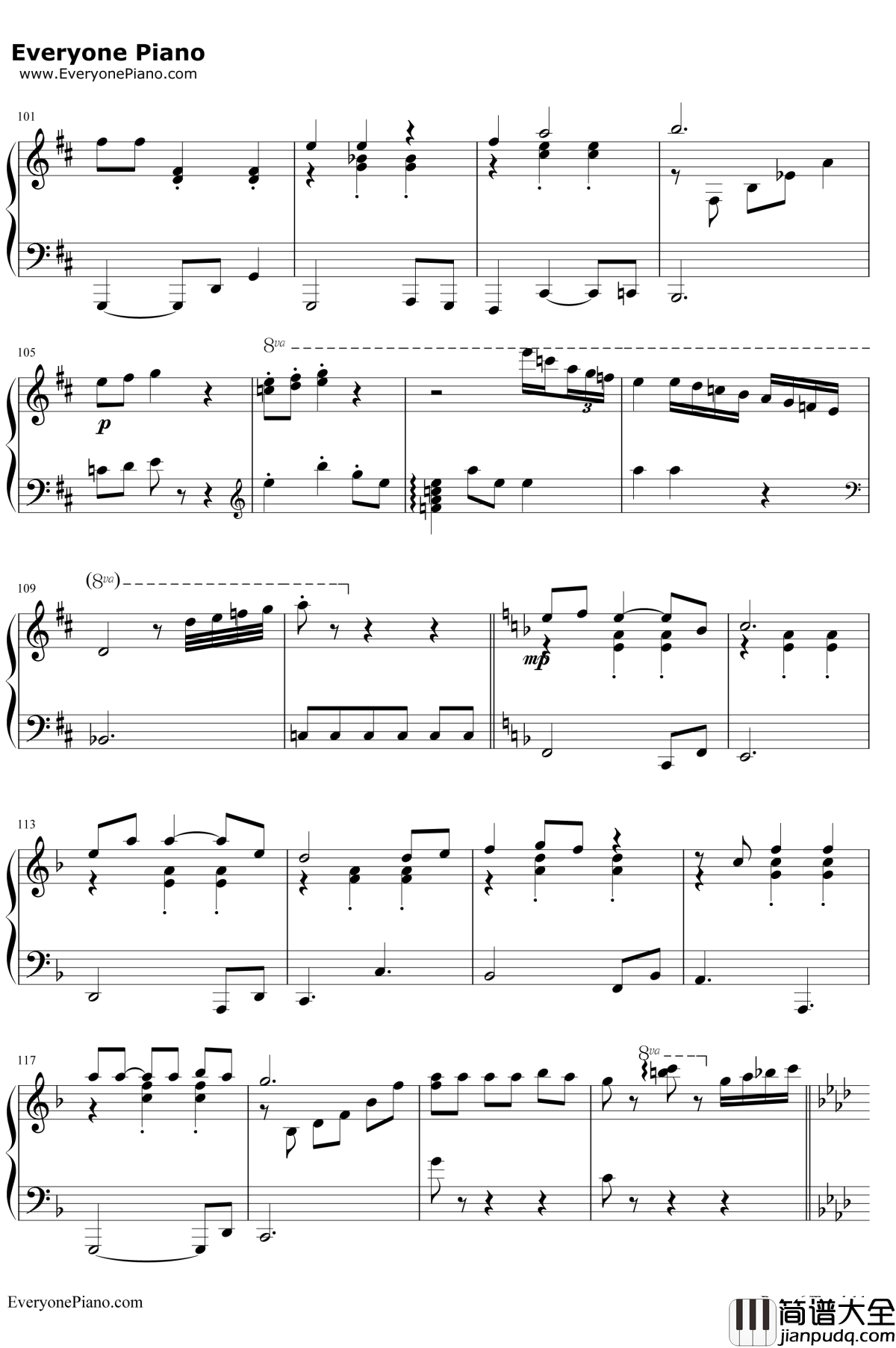 空と風と恋のワルツ钢琴谱_津田美波