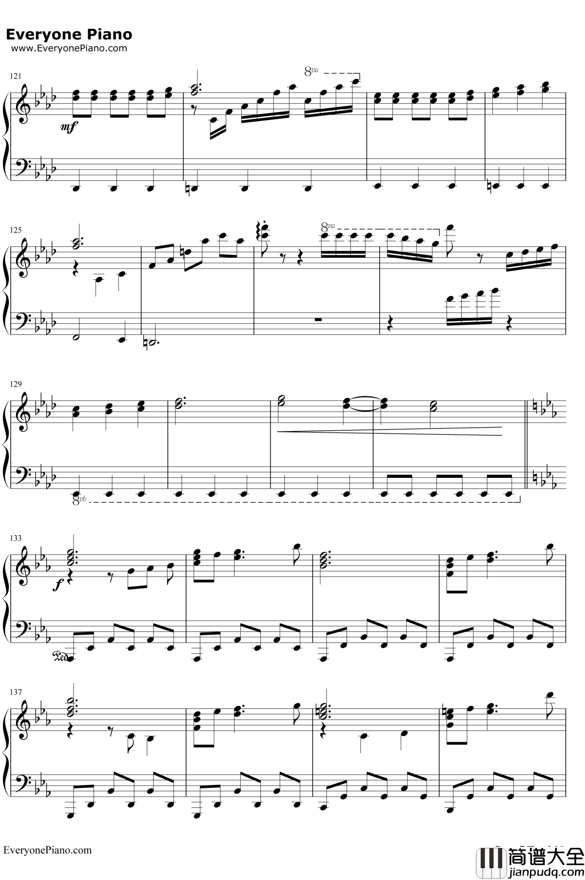 空と風と恋のワルツ钢琴谱_津田美波