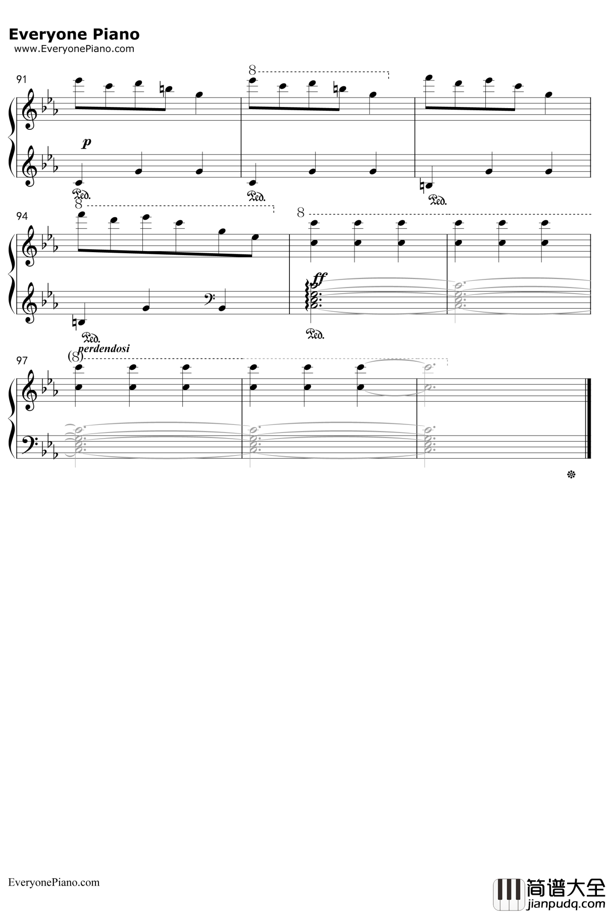 钟楼上的华尔兹钢琴谱