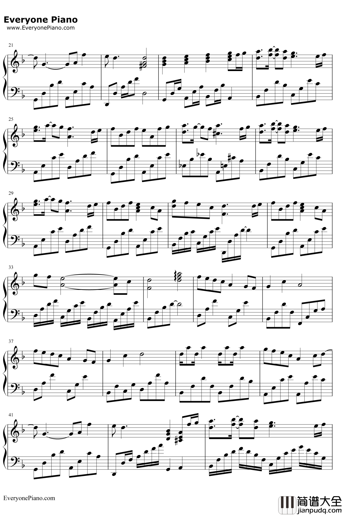 凤囚凰钢琴谱_白鹿_凤囚凰主题曲