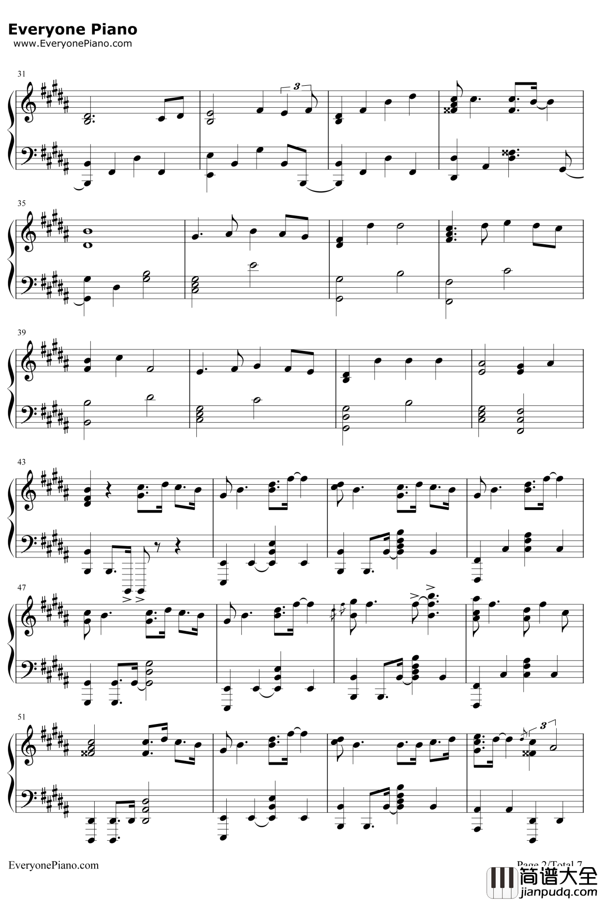 Lemon钢琴谱_米津玄师_Unnatural主题曲