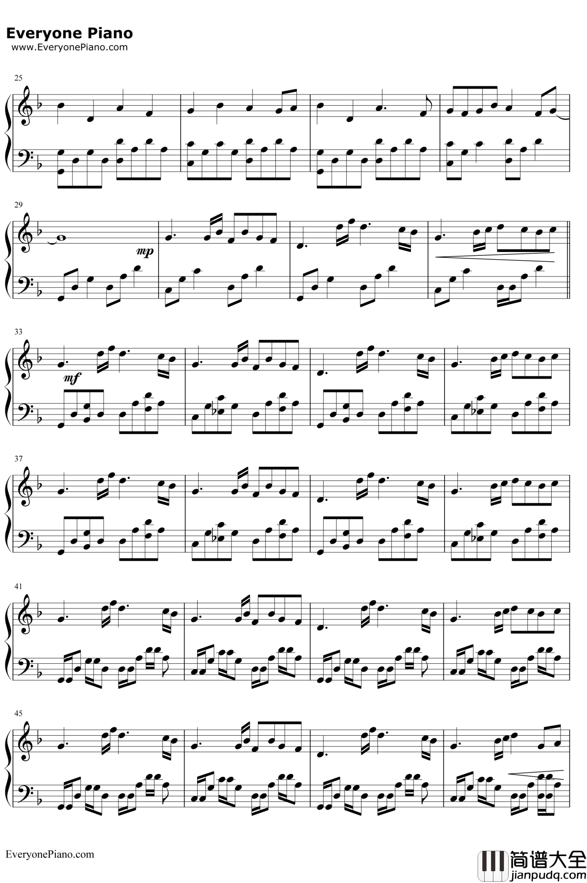 中国话钢琴谱_S.H.E