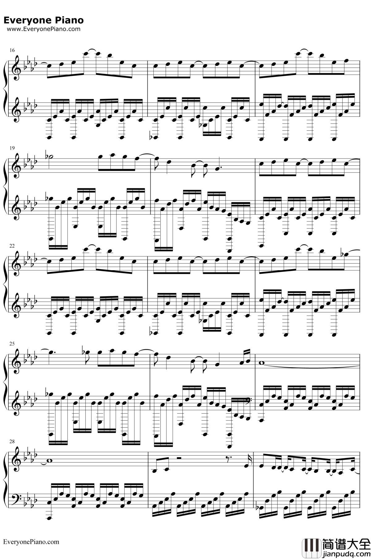 摩天大楼钢琴谱_薛之谦