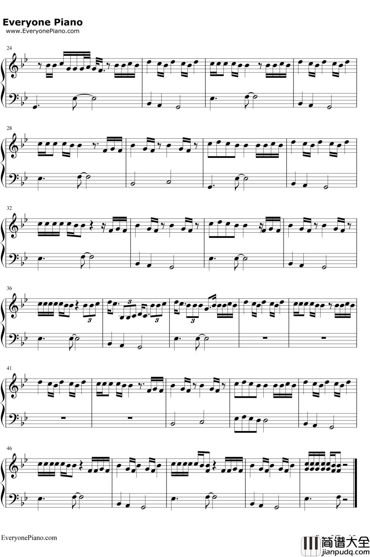 Meant_To_Be钢琴谱_Bebe_Rexha_/_Florida_Georgia_Line