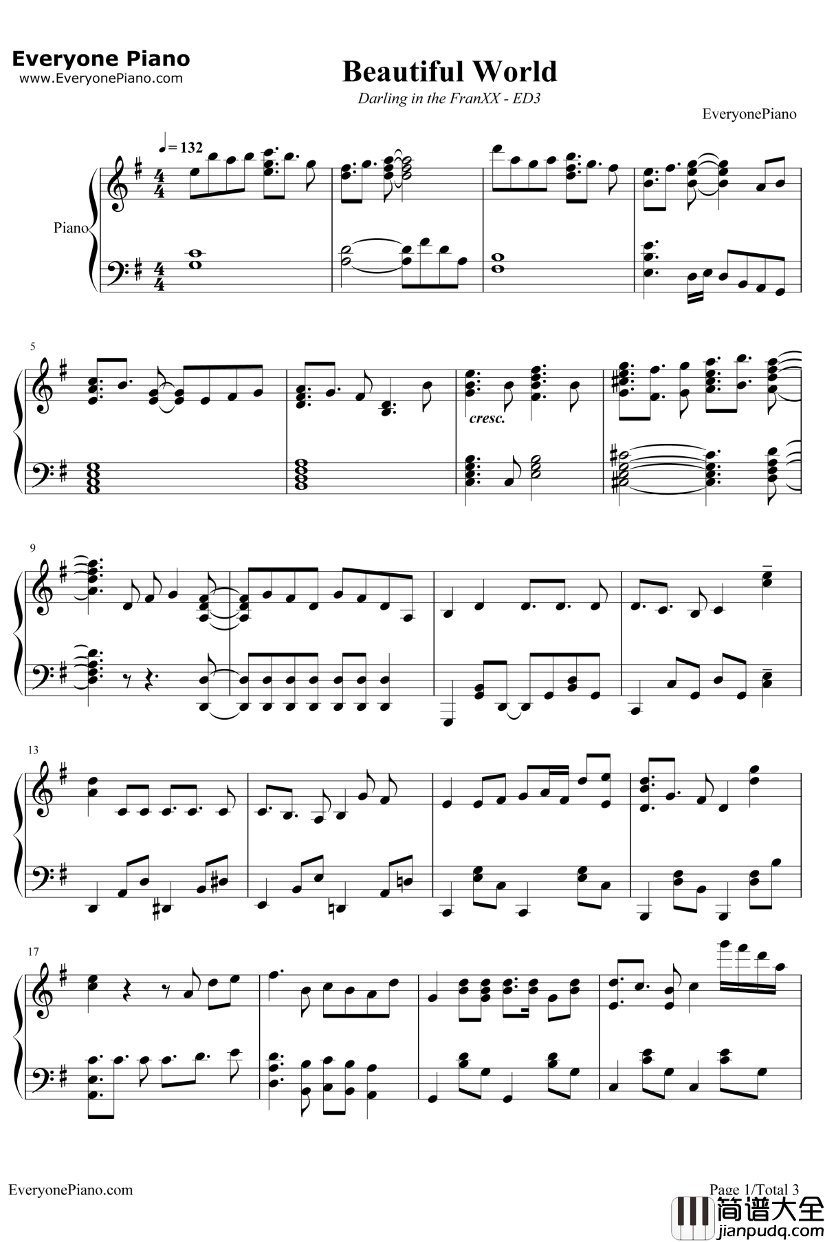 Beautiful_World钢琴谱_XX:me