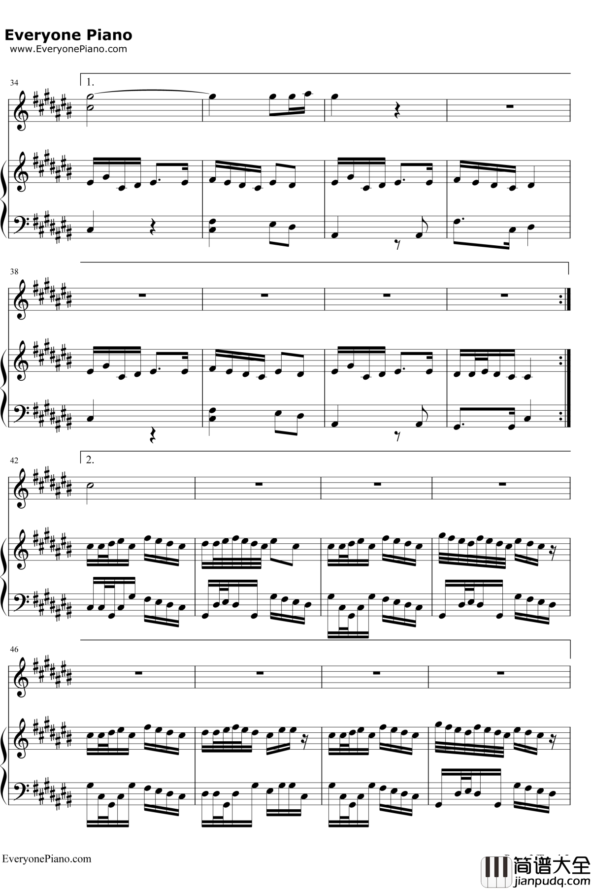 香水百合钢琴谱_张韶涵