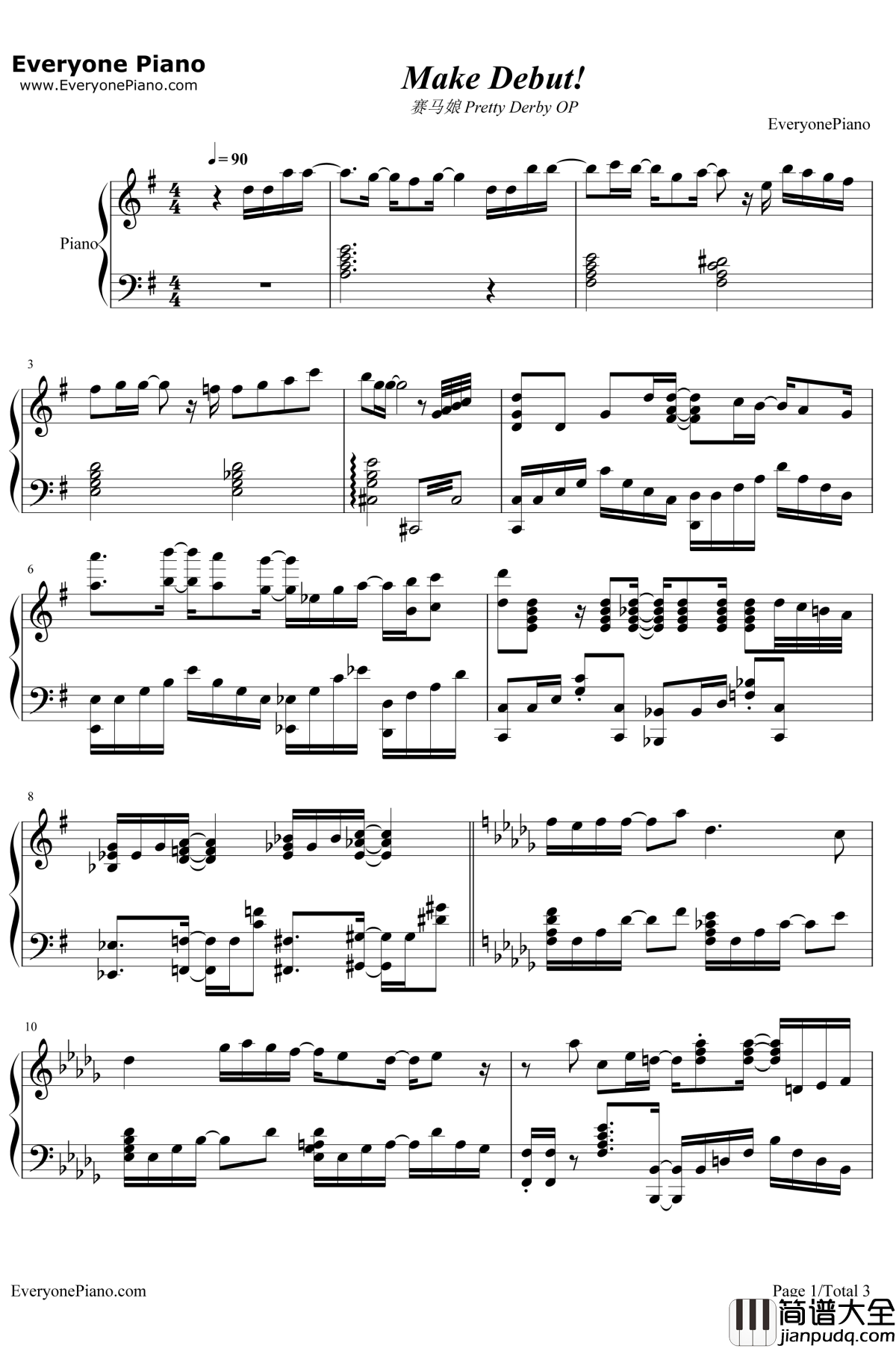 Make_Debut钢琴谱_和氣あず未/高野麻里佳/Machico/大橋彩香/木村千咲/上田瞳/大西沙織