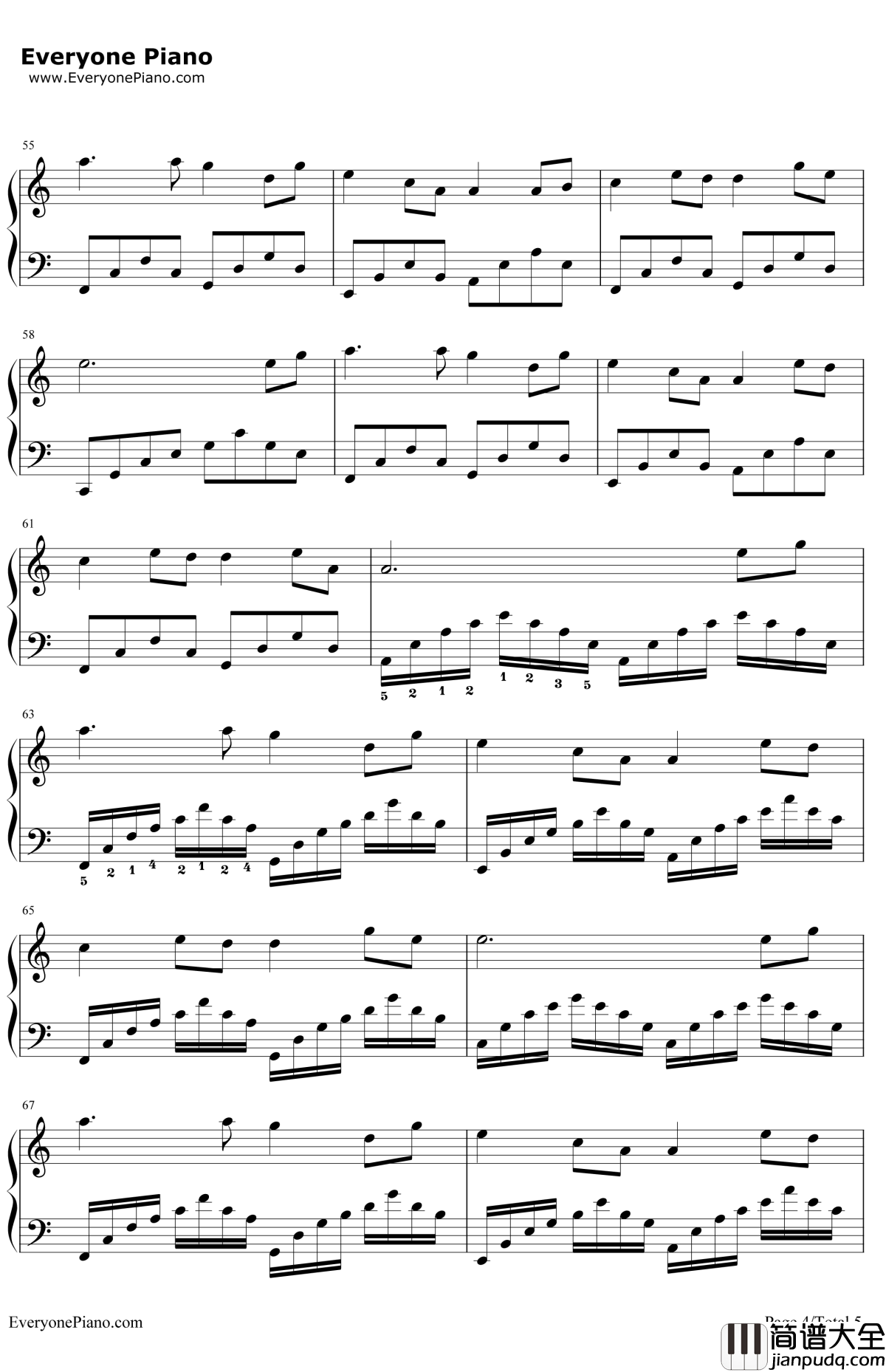 星月神话钢琴谱_金莎_神话插曲