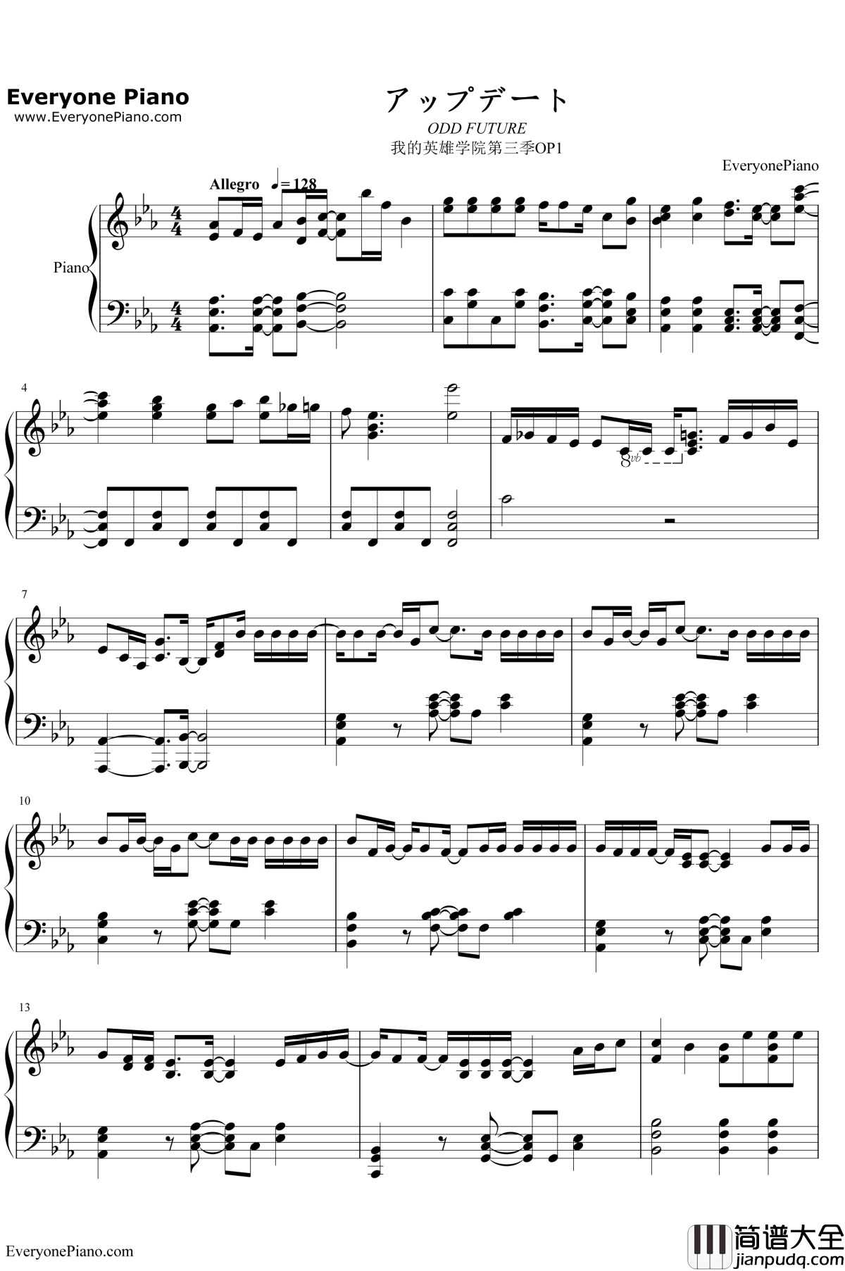 ODD_FUTURE钢琴谱_UVERworld