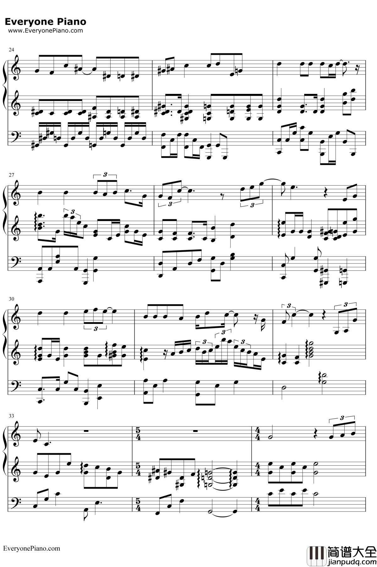 从前慢钢琴谱_段奥娟